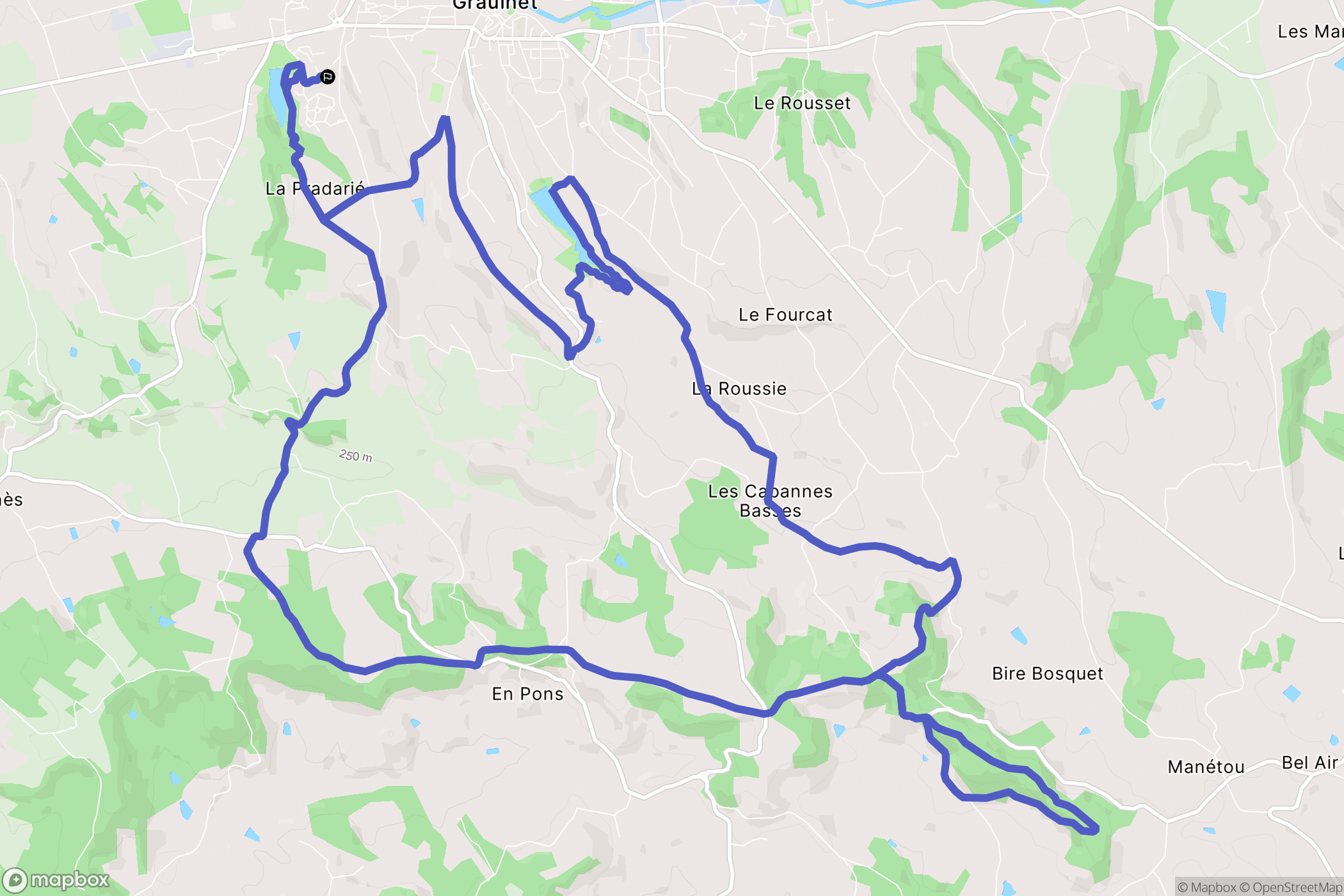 Graulhet : carte du parcours de randonnée - France
