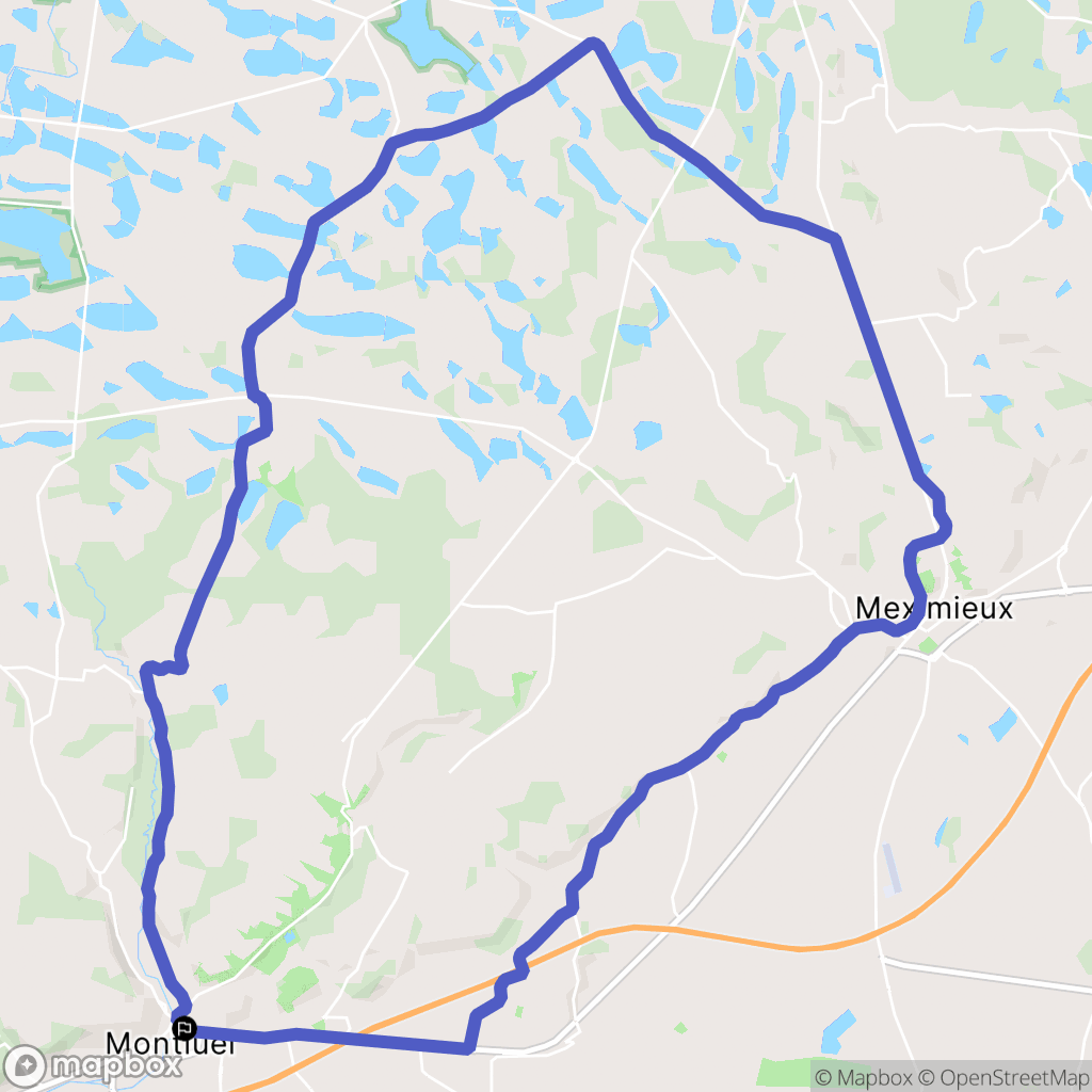 Montluel : carte du parcours de randonnée - France