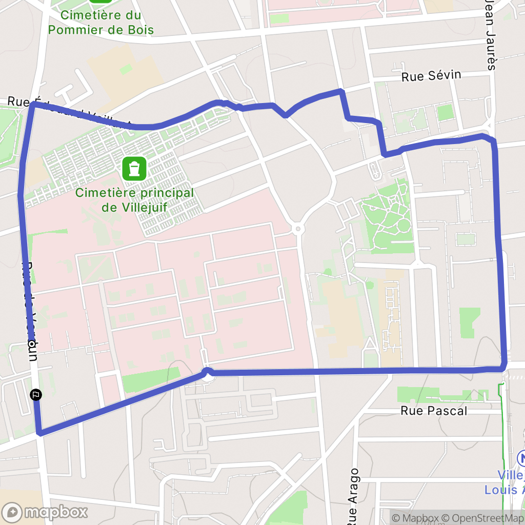 Villejuif : carte du parcours de randonnée - France