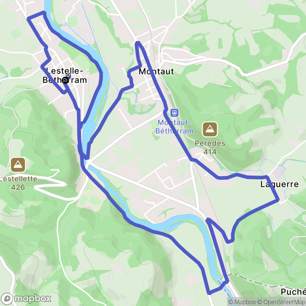 Lestelle-Bétharram : carte du parcours de randonnée - France