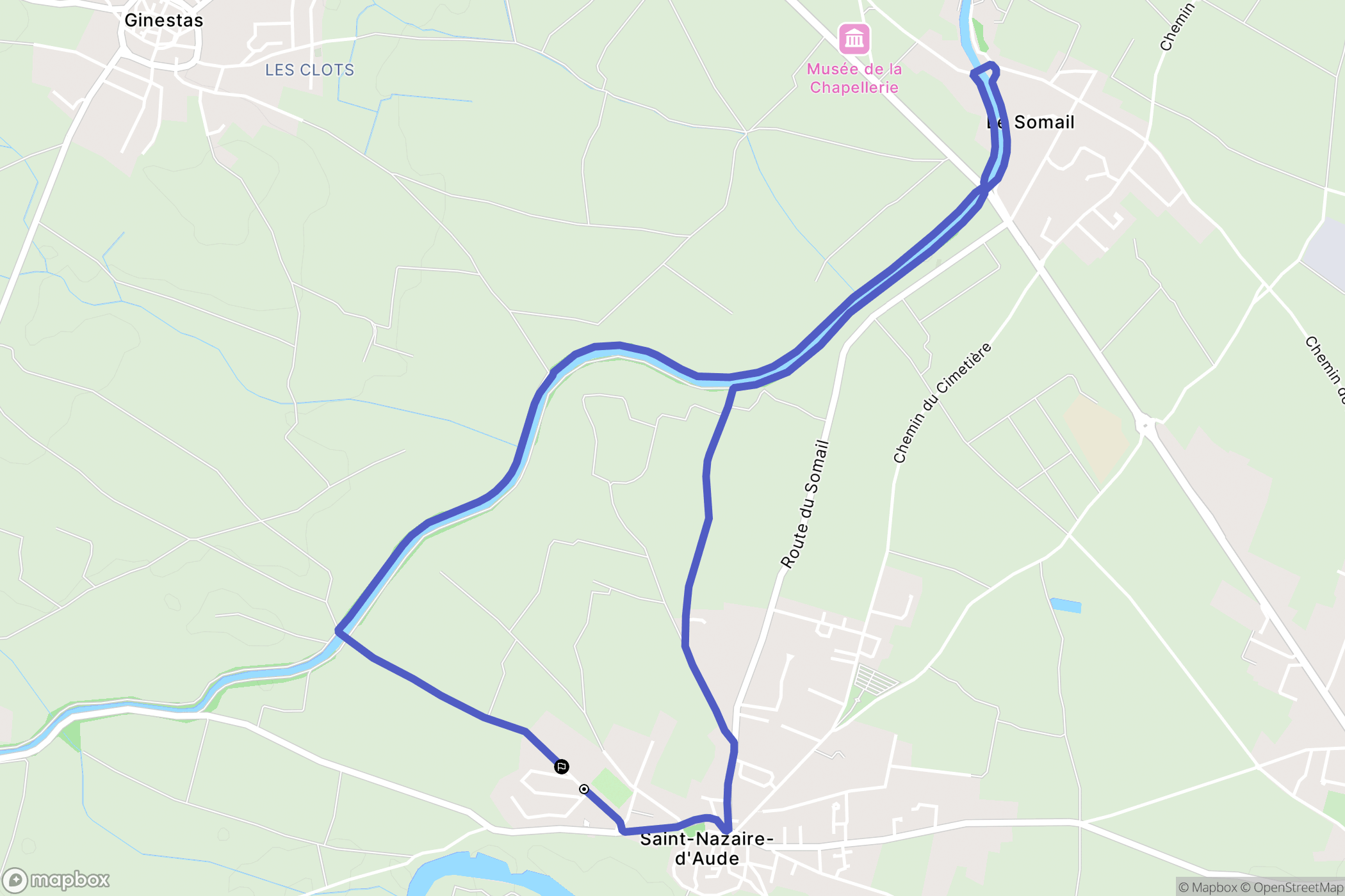 Saint-Nazaire-d'Aude : carte du parcours de randonnée - France
