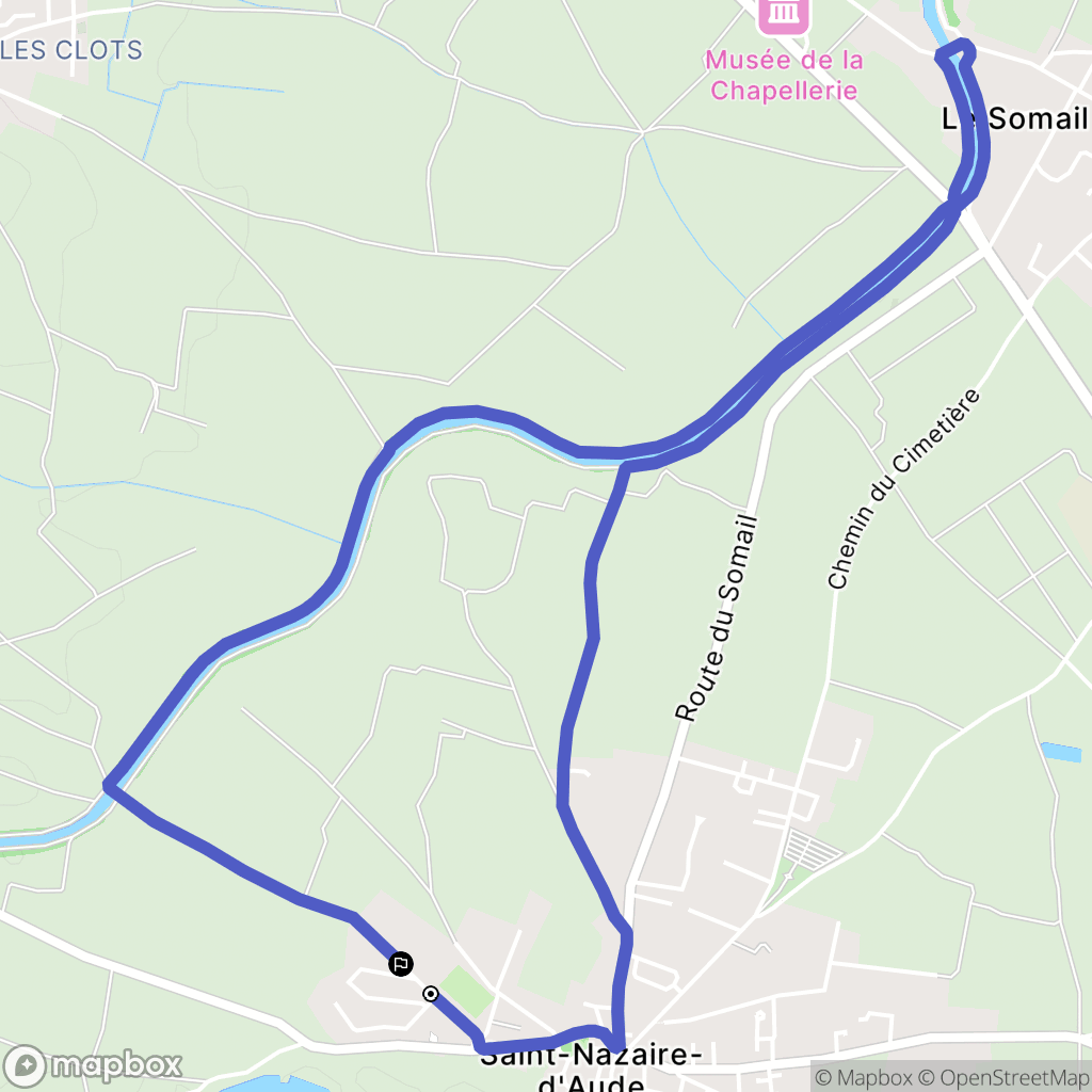 Saint-Nazaire-d'Aude : carte du parcours de randonnée - France