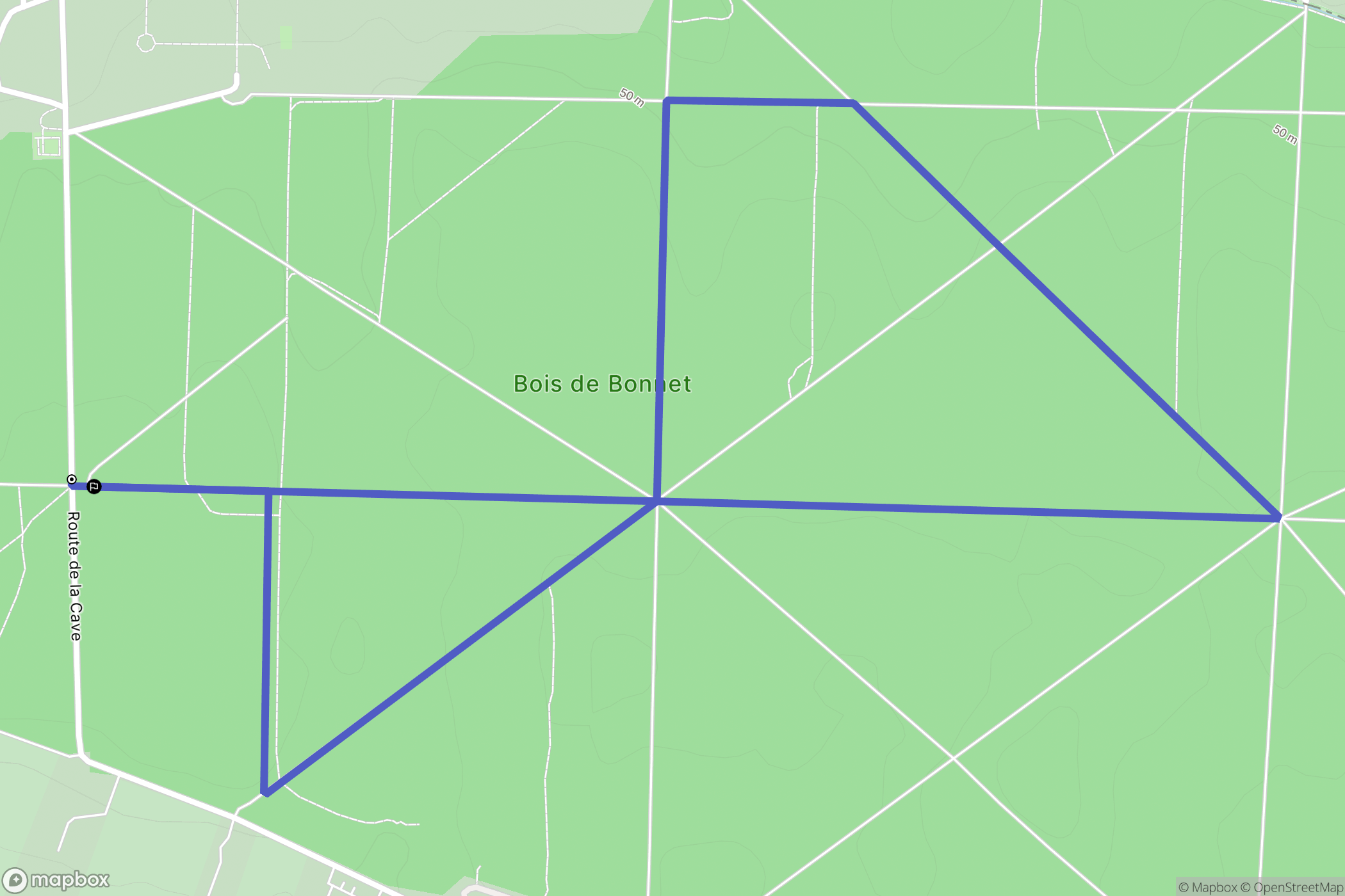Asnières-sur-Oise : carte du parcours de randonnée - France