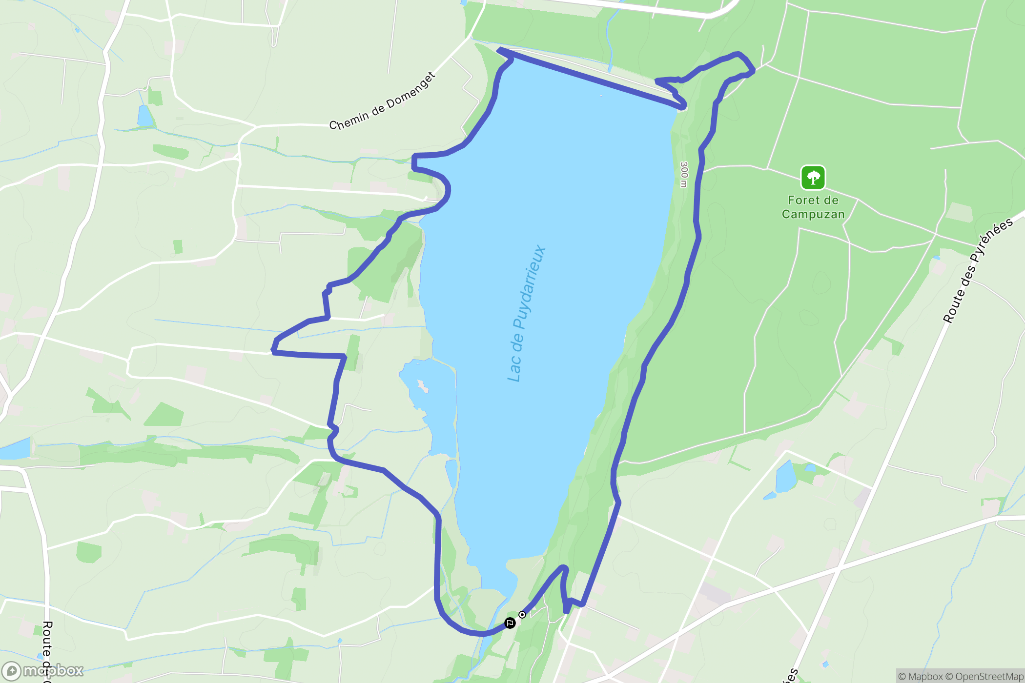 Campuzan : carte du parcours de randonnée - France