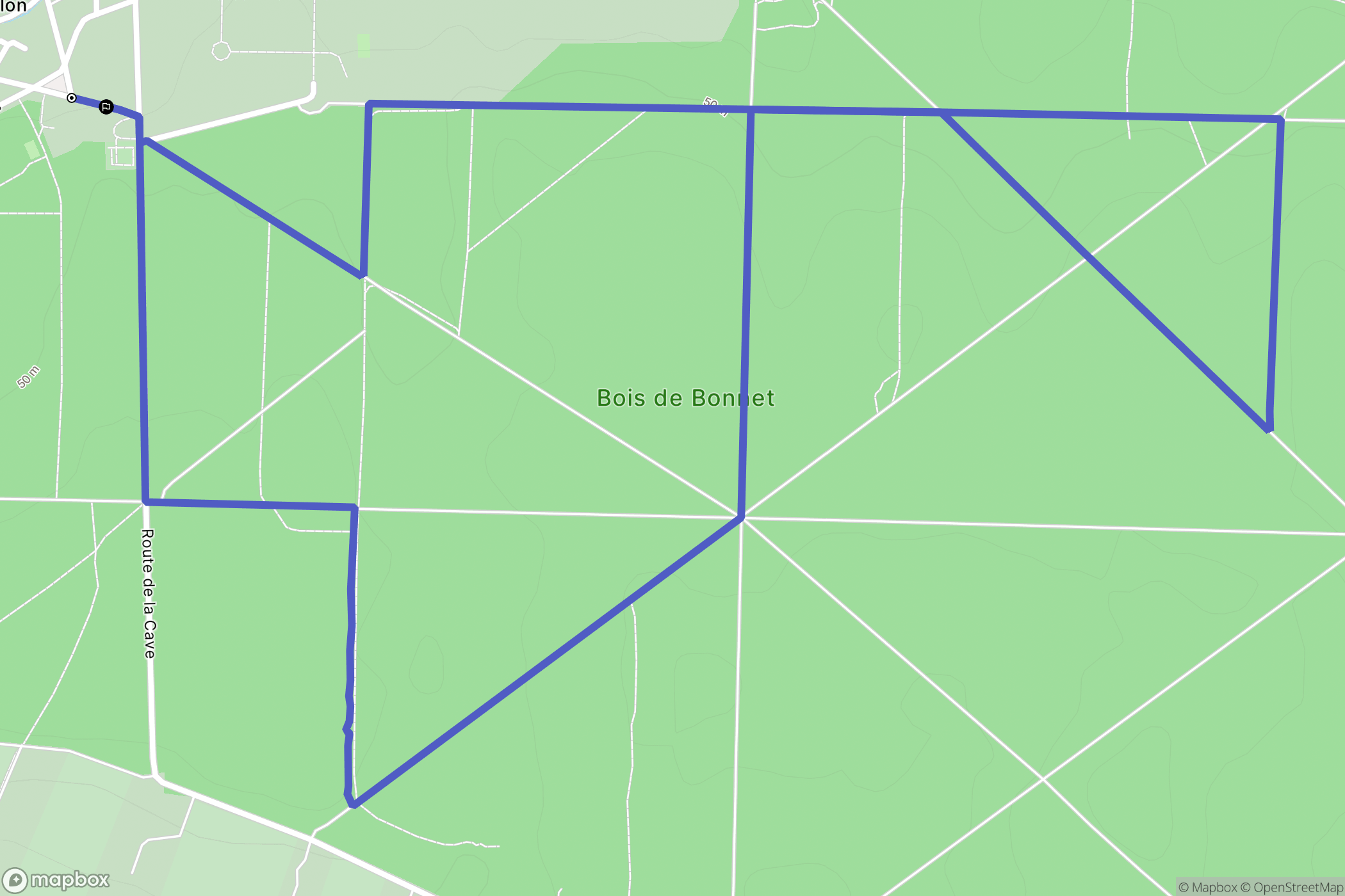 Asnières-sur-Oise : carte du parcours de randonnée - France