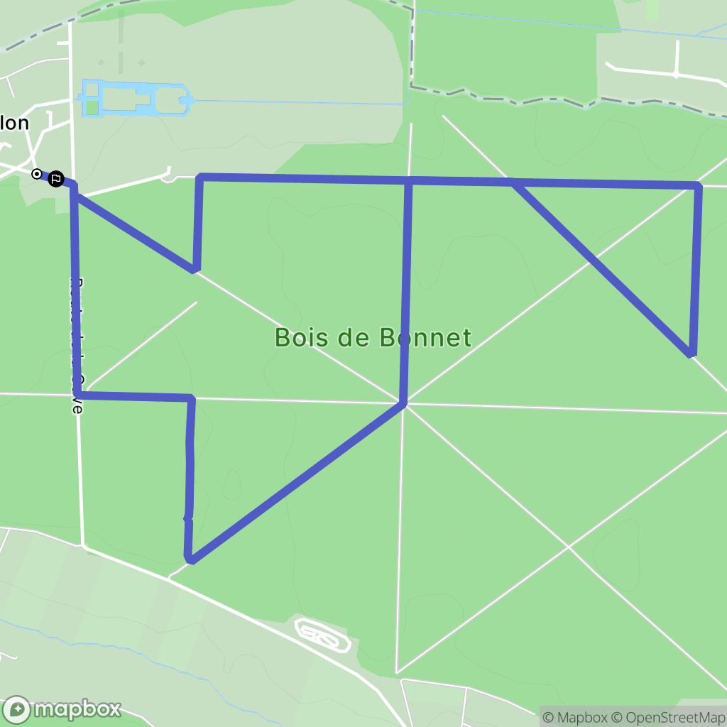 Asnières-sur-Oise : carte du parcours de randonnée - France