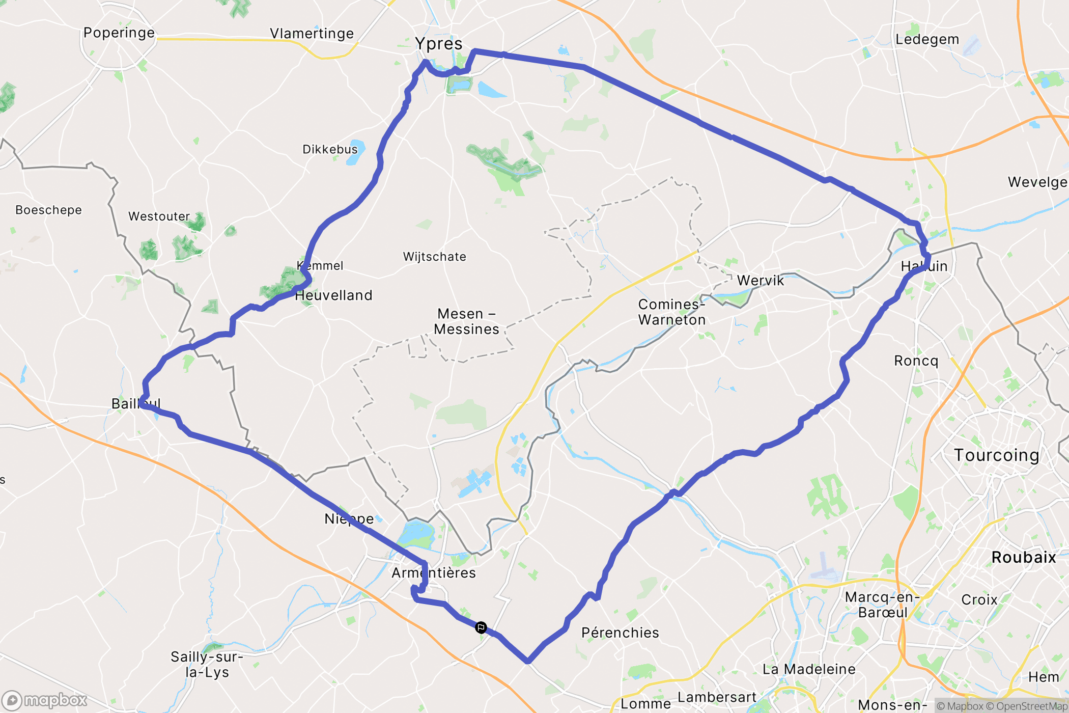 La Chapelle-d'Armentières : carte du parcours de randonnée - France