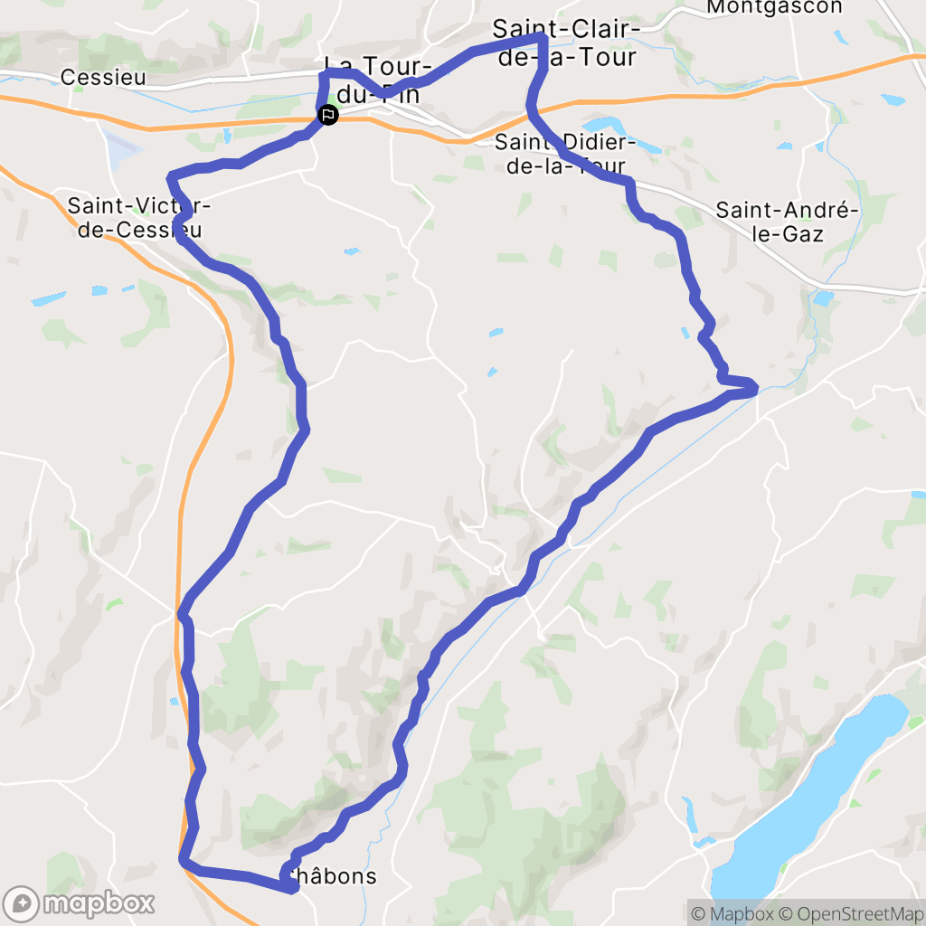 Saint-Jean-de-Soudain : carte du parcours de randonnée - France