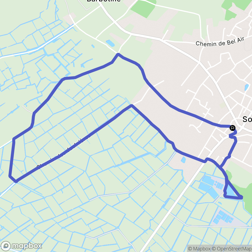 Soullans : carte du parcours de randonnée - France