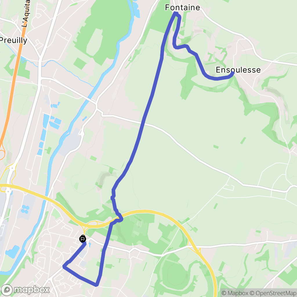 Buxerolles : carte du parcours de randonnée - France