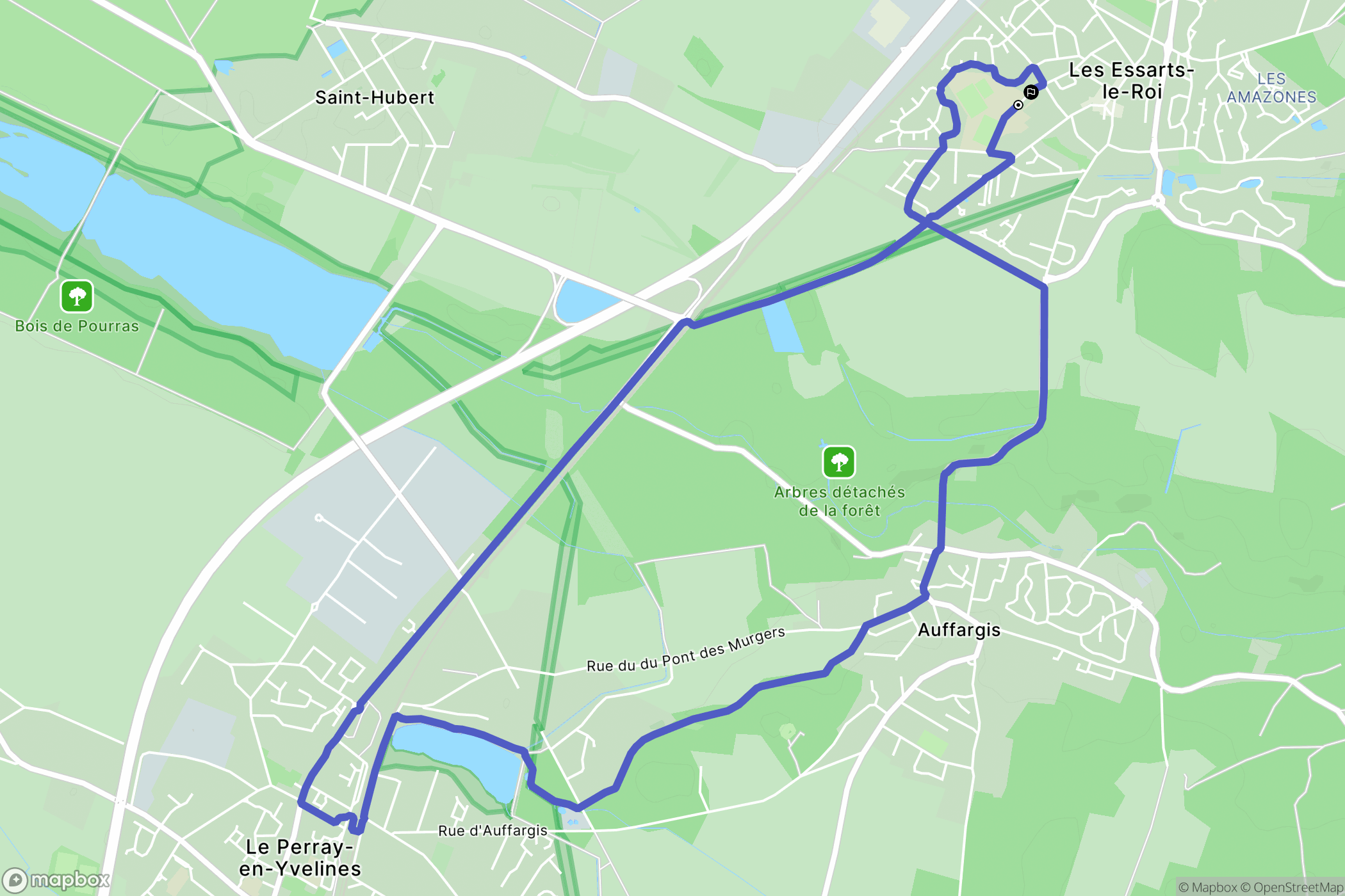 Les Essarts-le-Roi : carte du parcours de randonnée - France