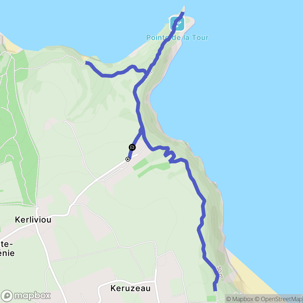 Plouha : carte du parcours de randonnée - France