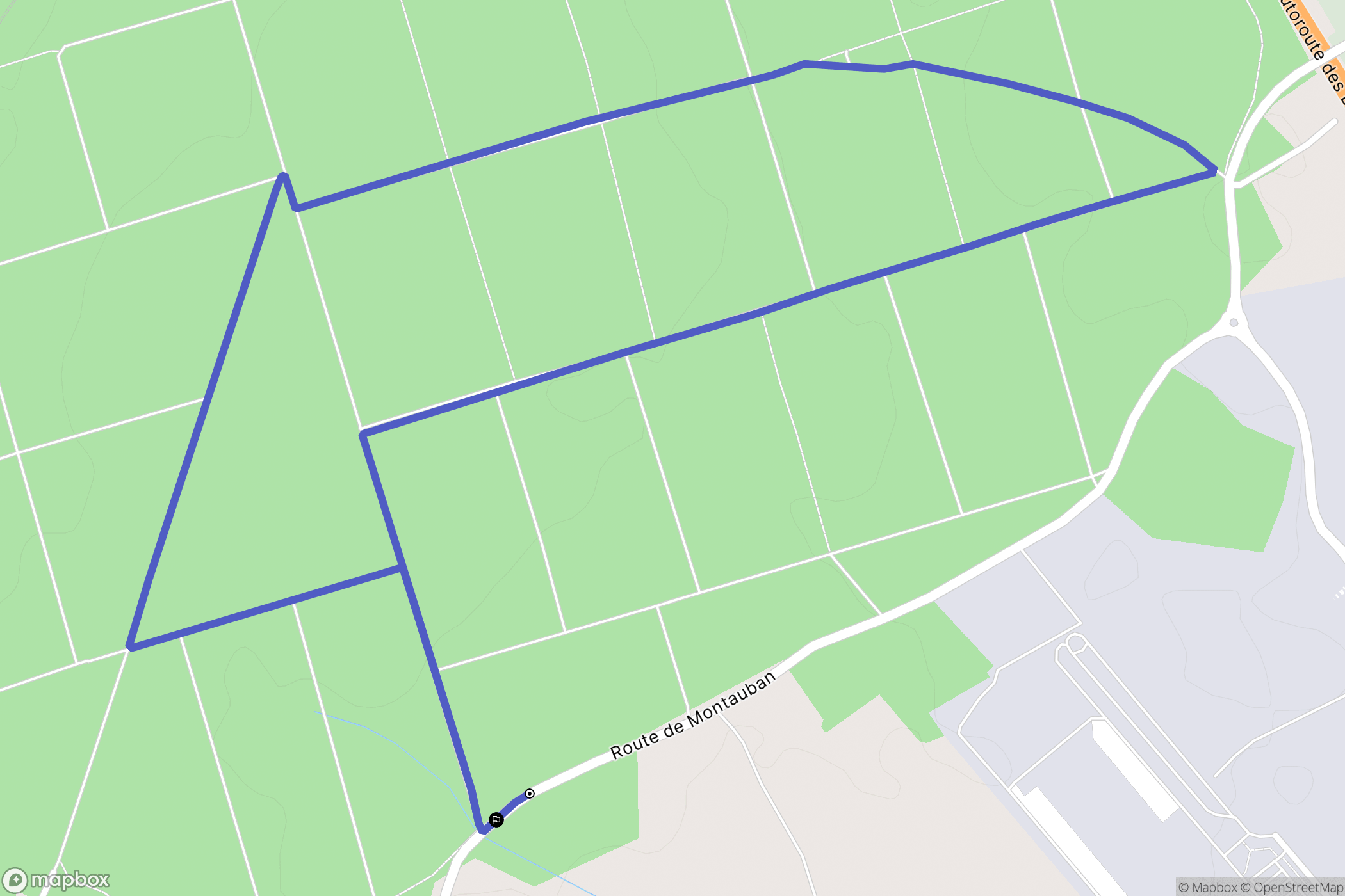Montbartier : carte du parcours de randonnée - France