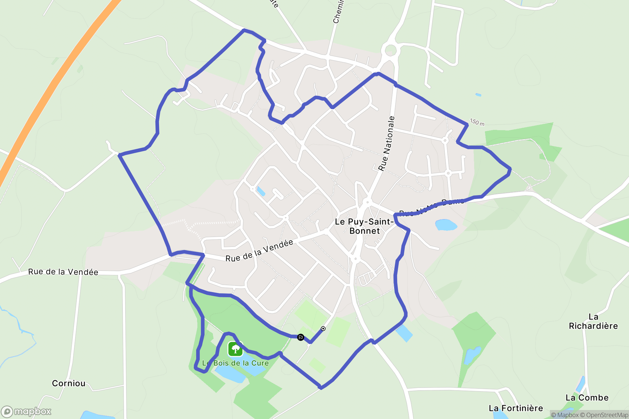 Cholet : carte du parcours de randonnée - France