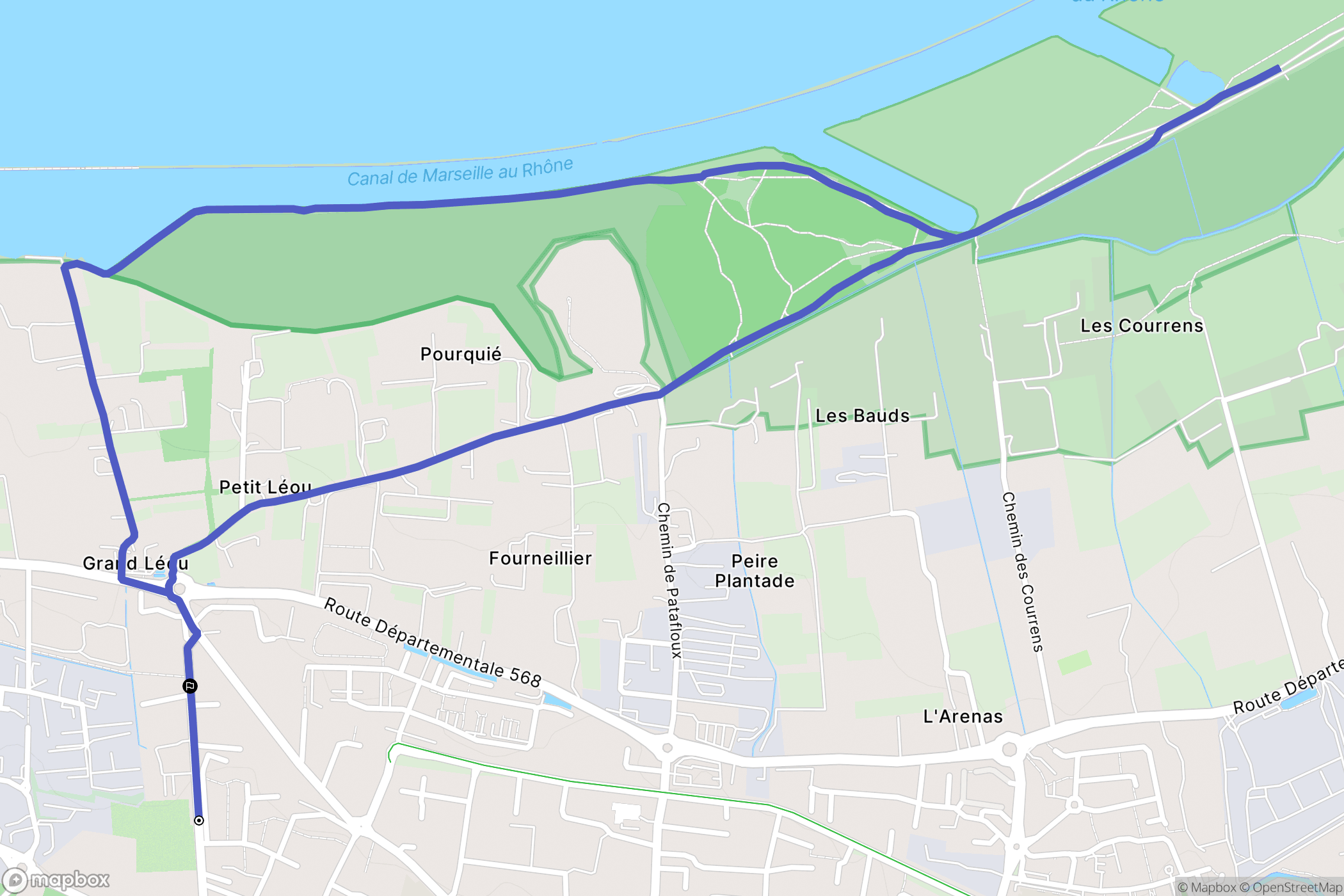 Châteauneuf-les-Martigues : carte du parcours de randonnée - France