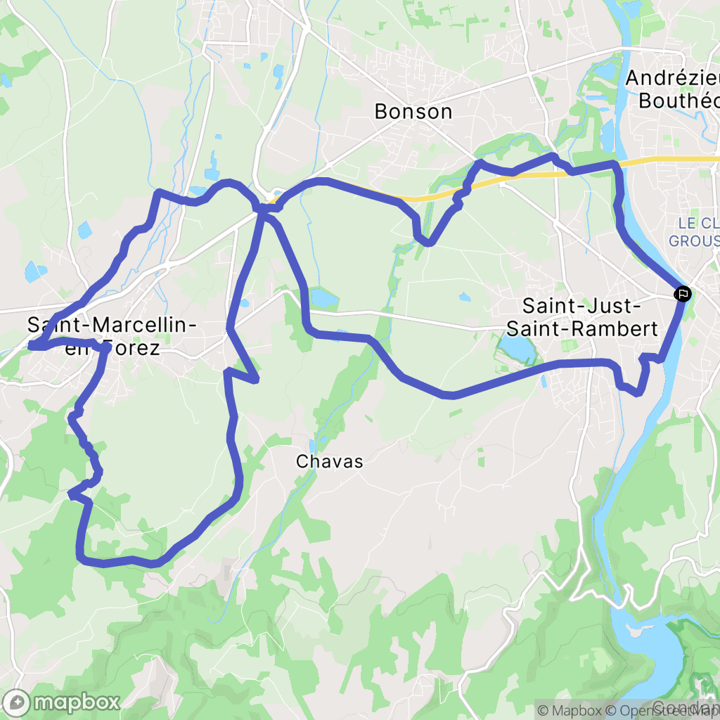 Saint-Just-Saint-Rambert : carte du parcours de randonnée - France