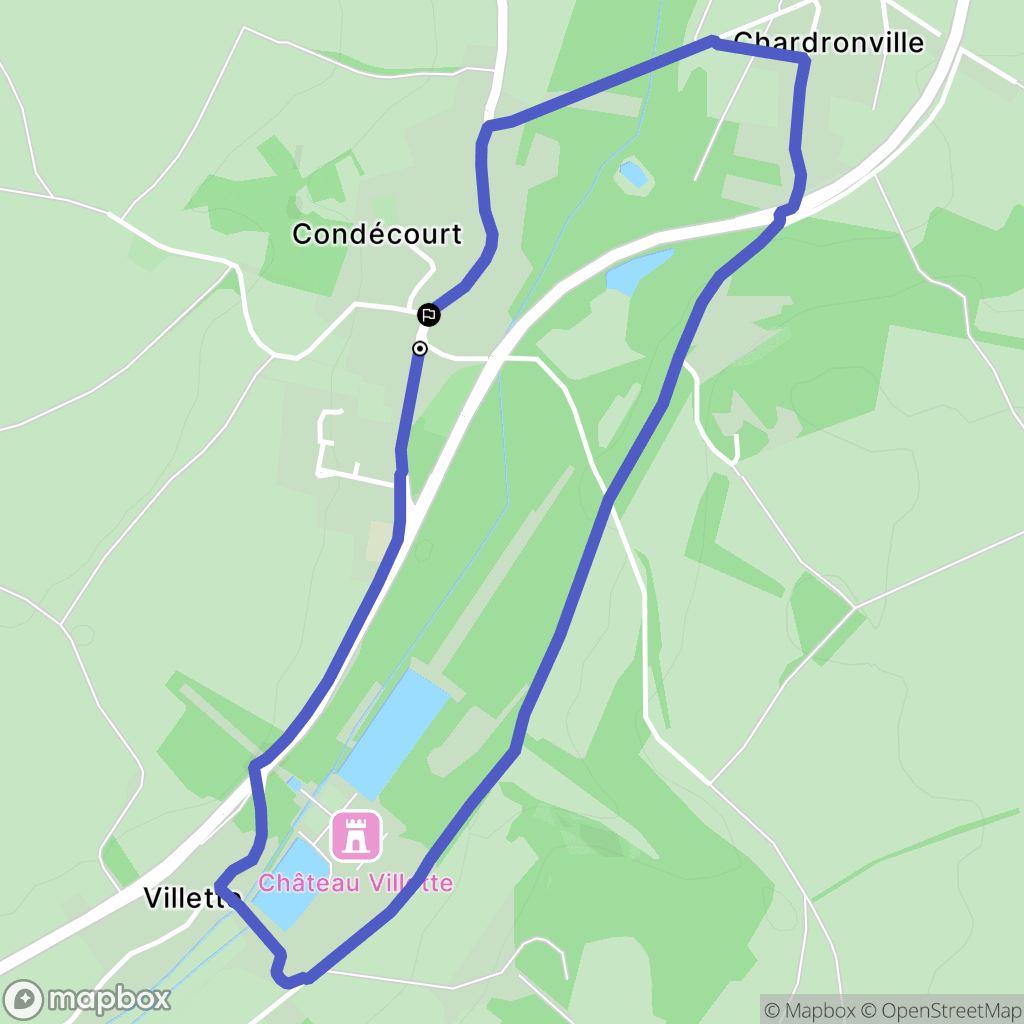 Condécourt : carte du parcours de randonnée - France