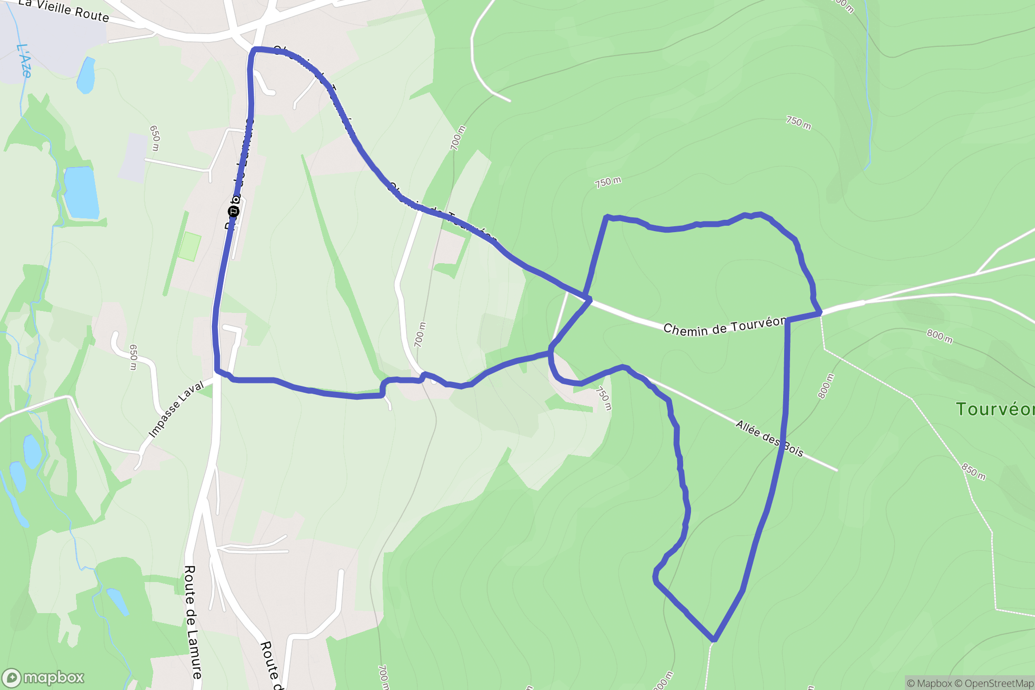 Chénelette : carte du parcours de randonnée - France