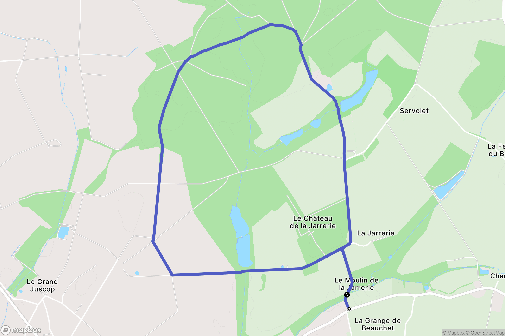 Souge : carte du parcours de randonnée - France