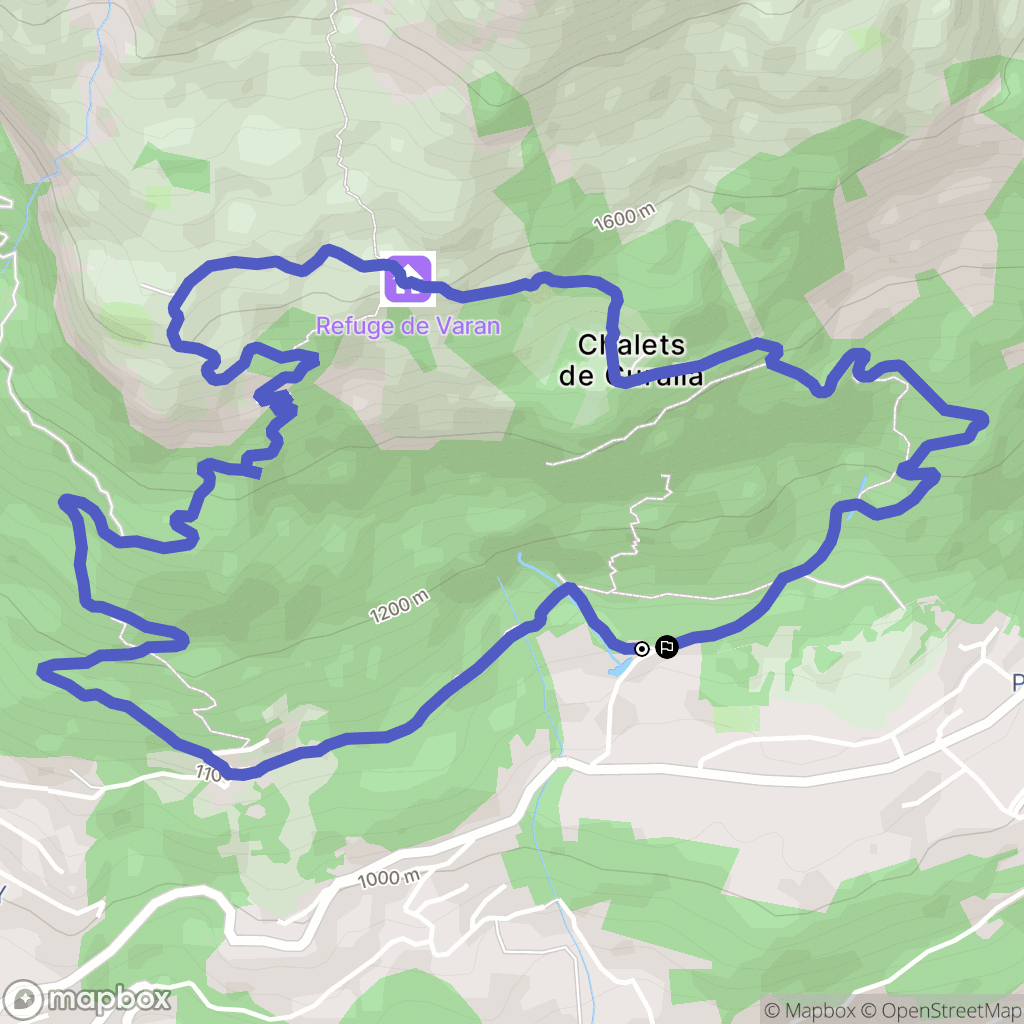 Passy : carte du parcours de randonnée - France