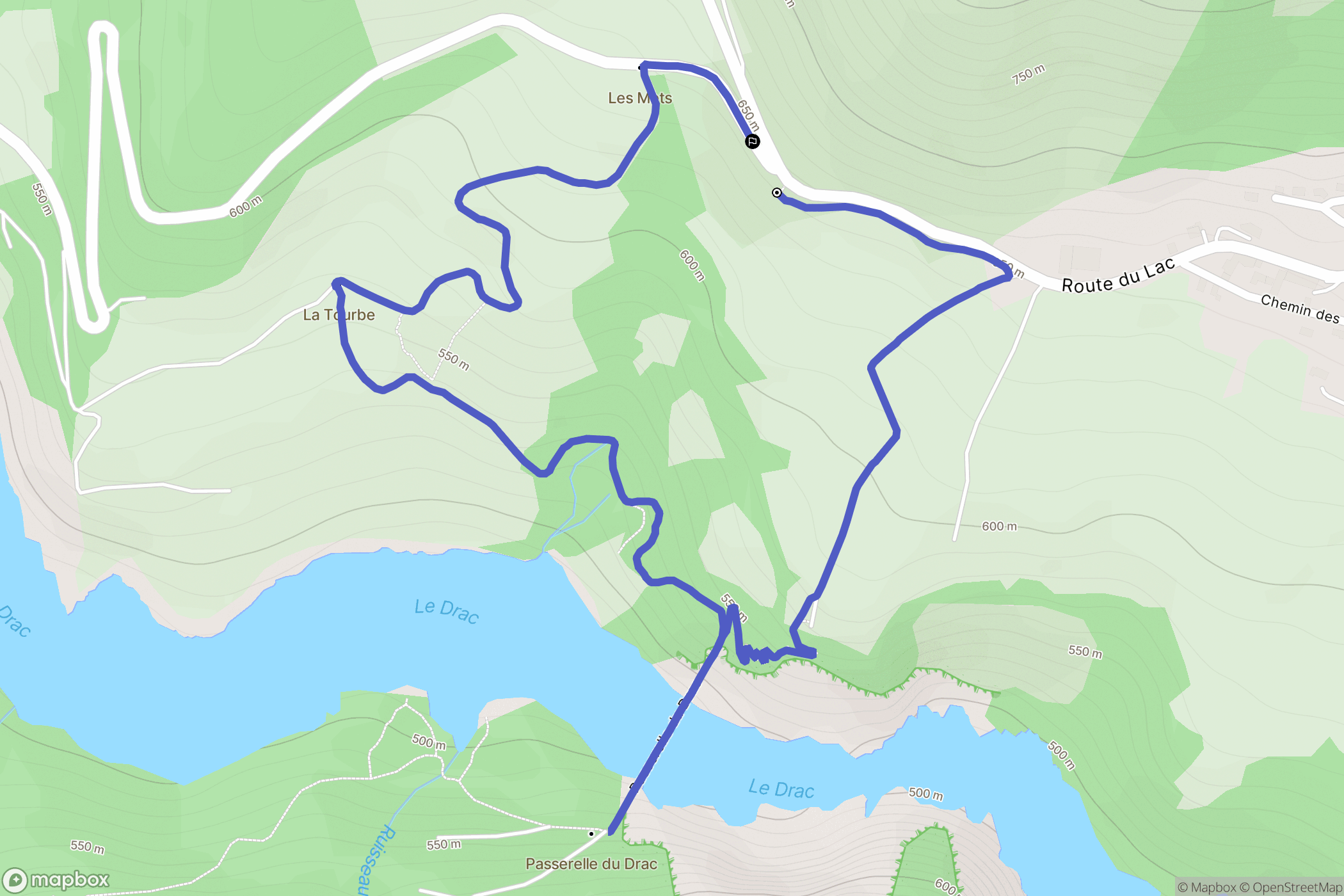 Mayres-Savel : carte du parcours de randonnée - France
