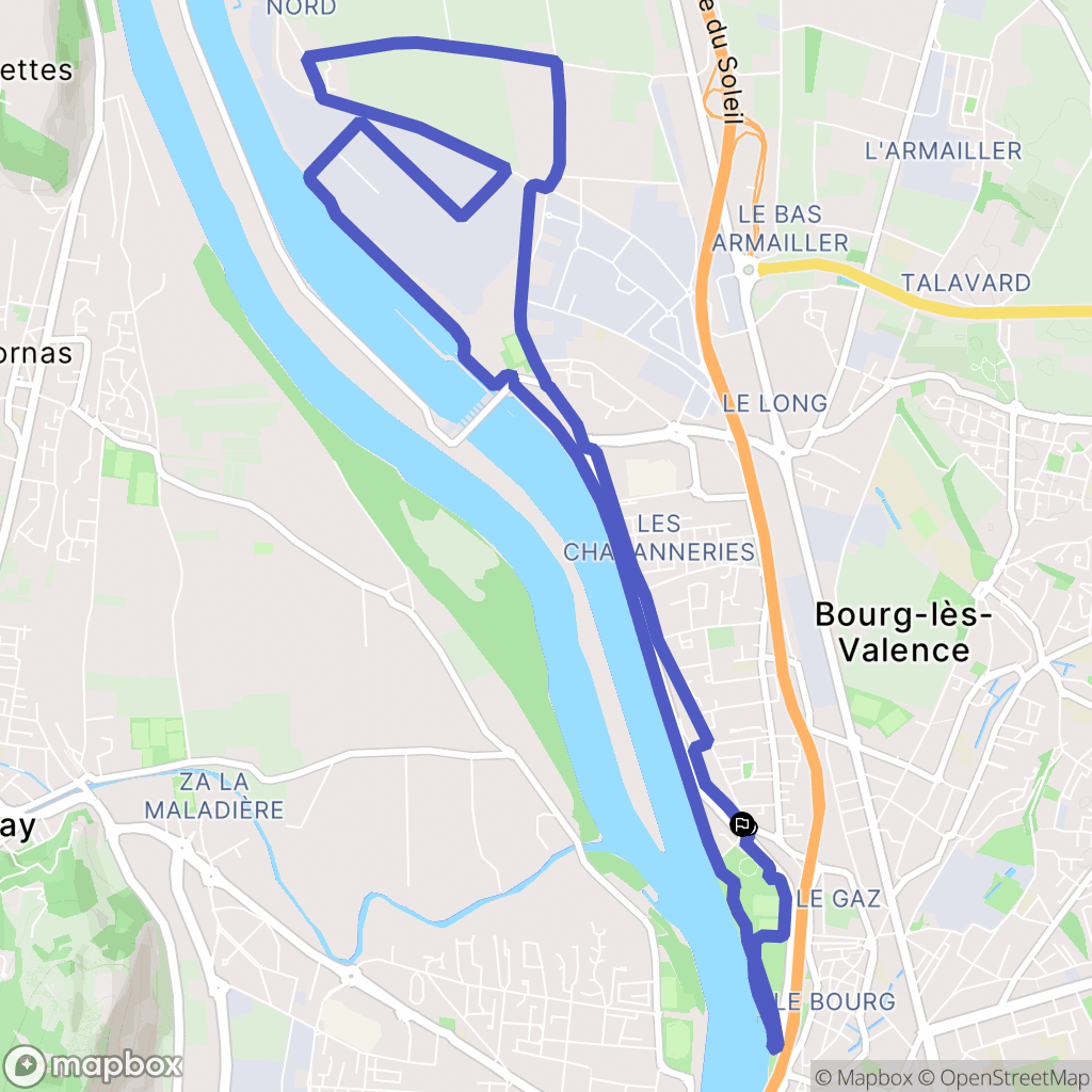 Bourg-lès-Valence : carte du parcours de randonnée - France