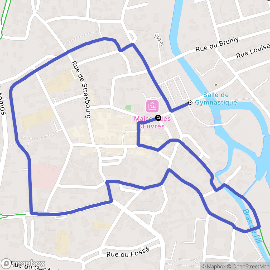 Erstein : carte du parcours de randonnée - France
