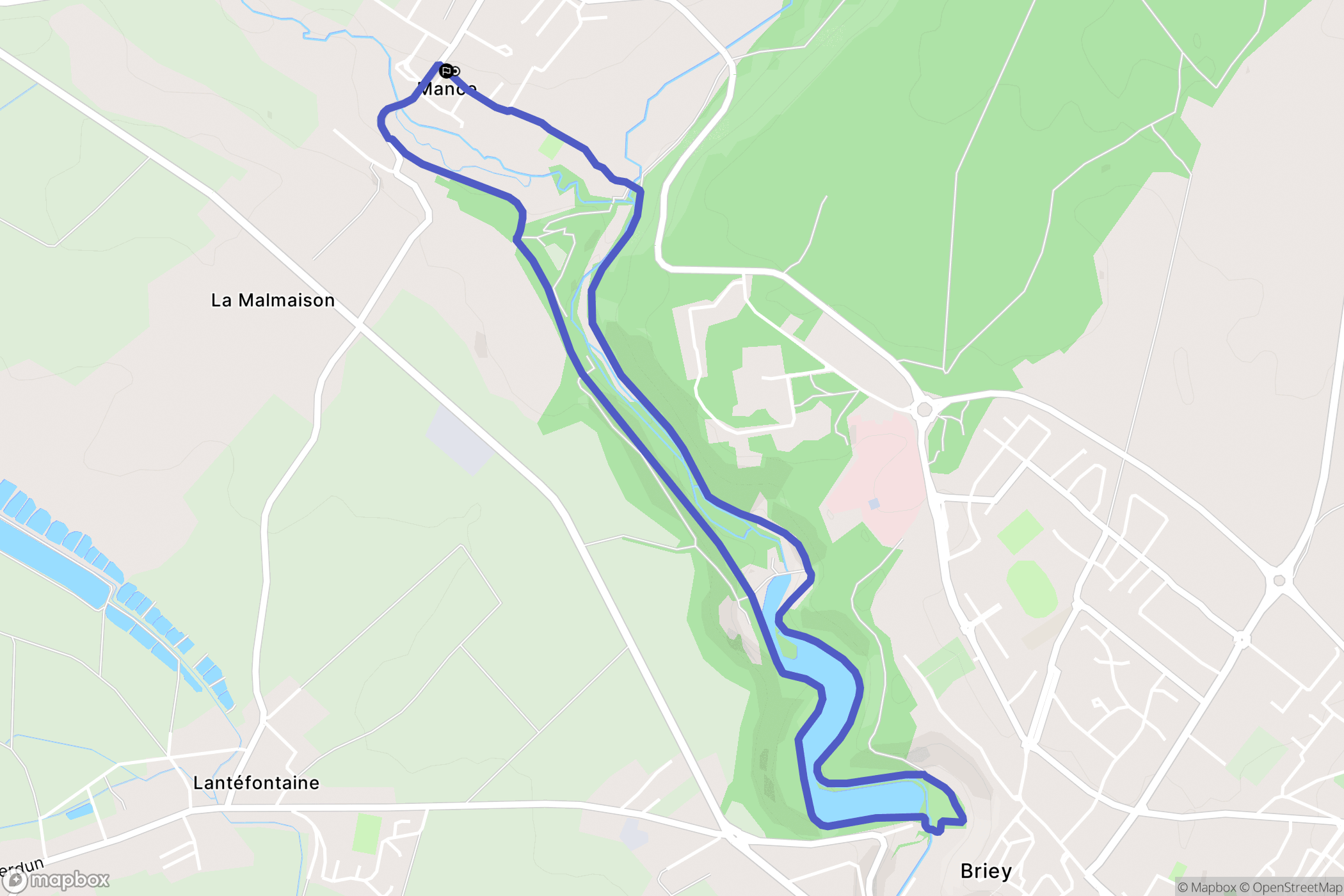 Val de Briey : carte du parcours de randonnée - France