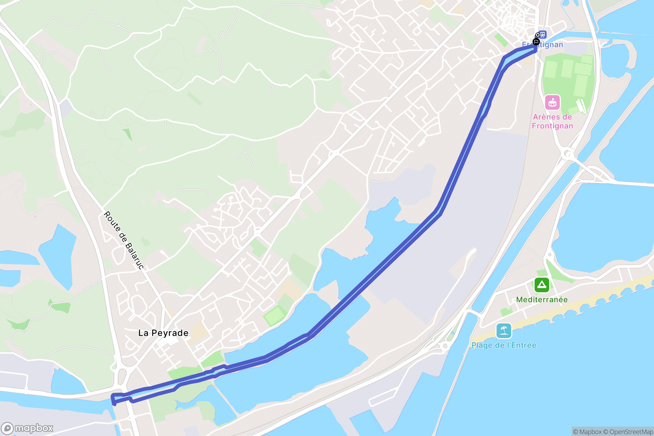 Frontignan : carte du parcours de randonnée - France
