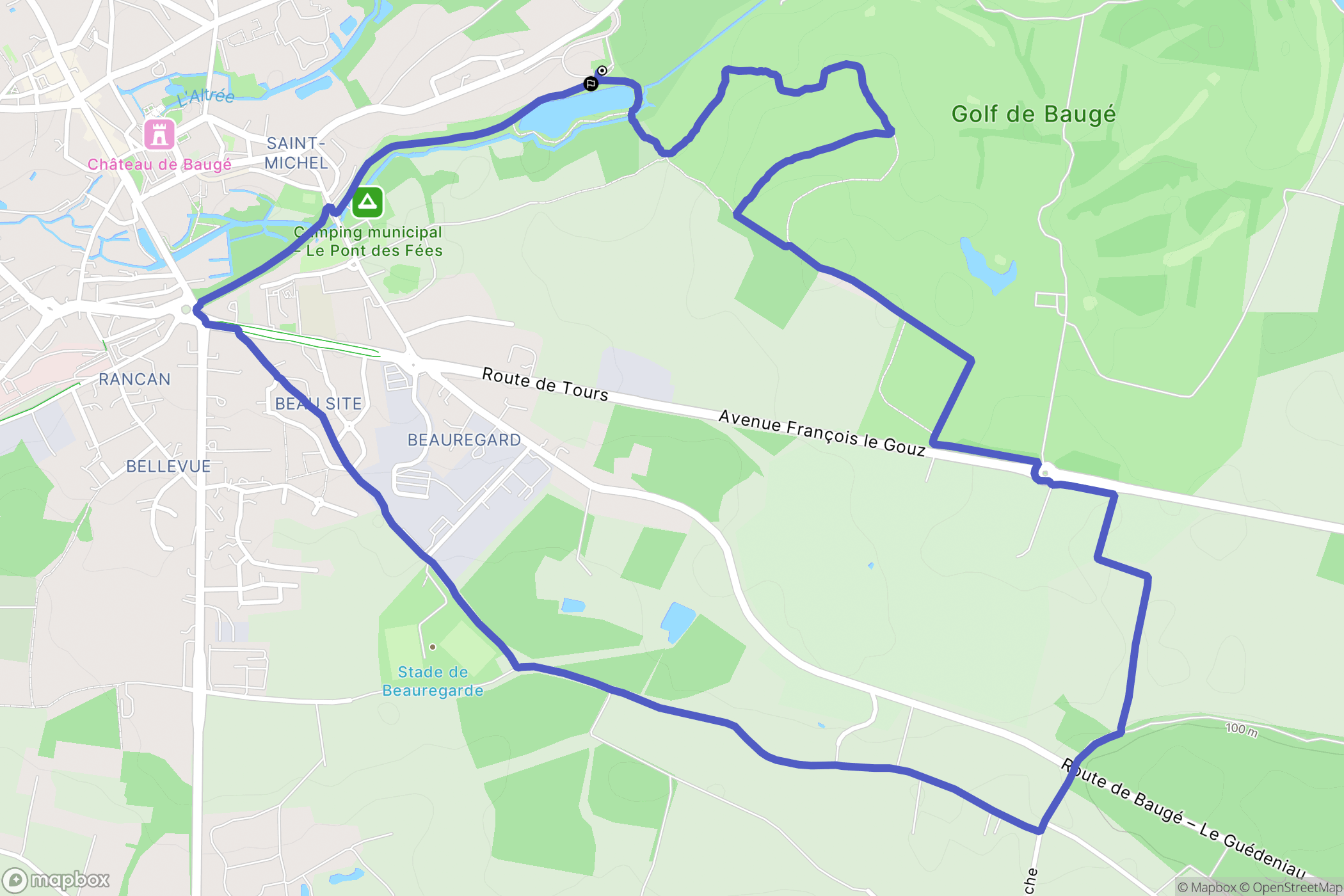 Baugé en Anjou : carte du parcours de randonnée - France