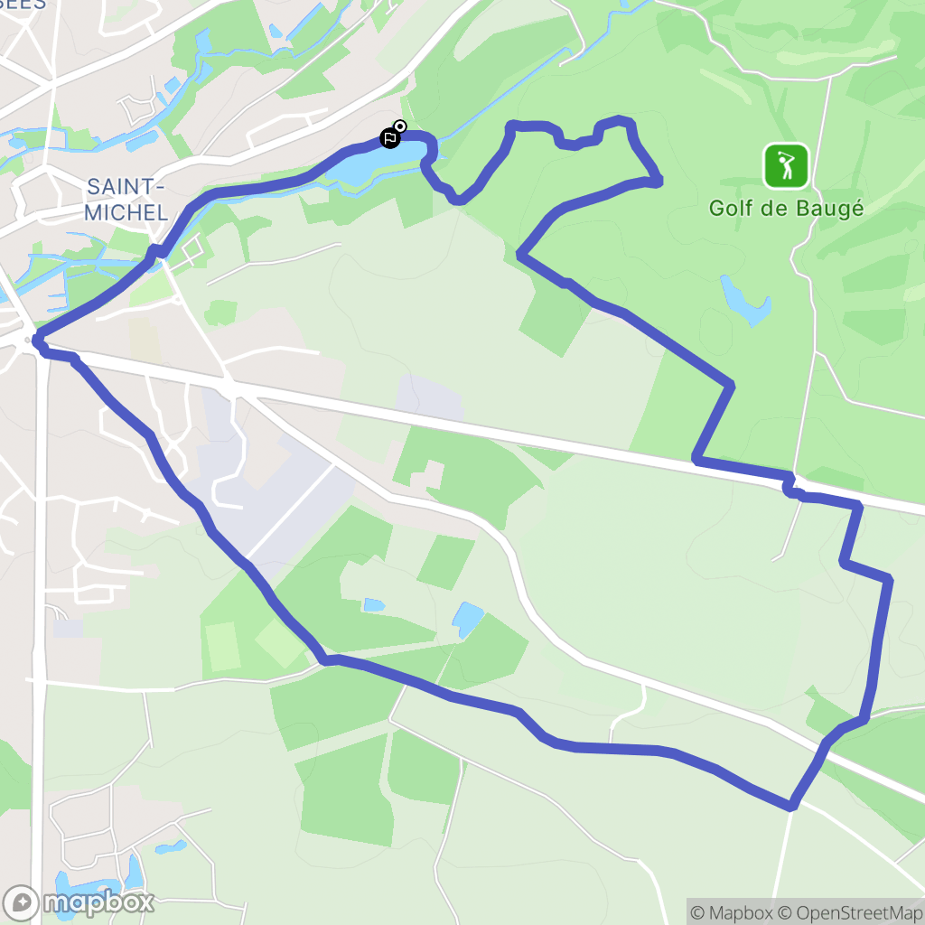 Baugé en Anjou : carte du parcours de randonnée - France