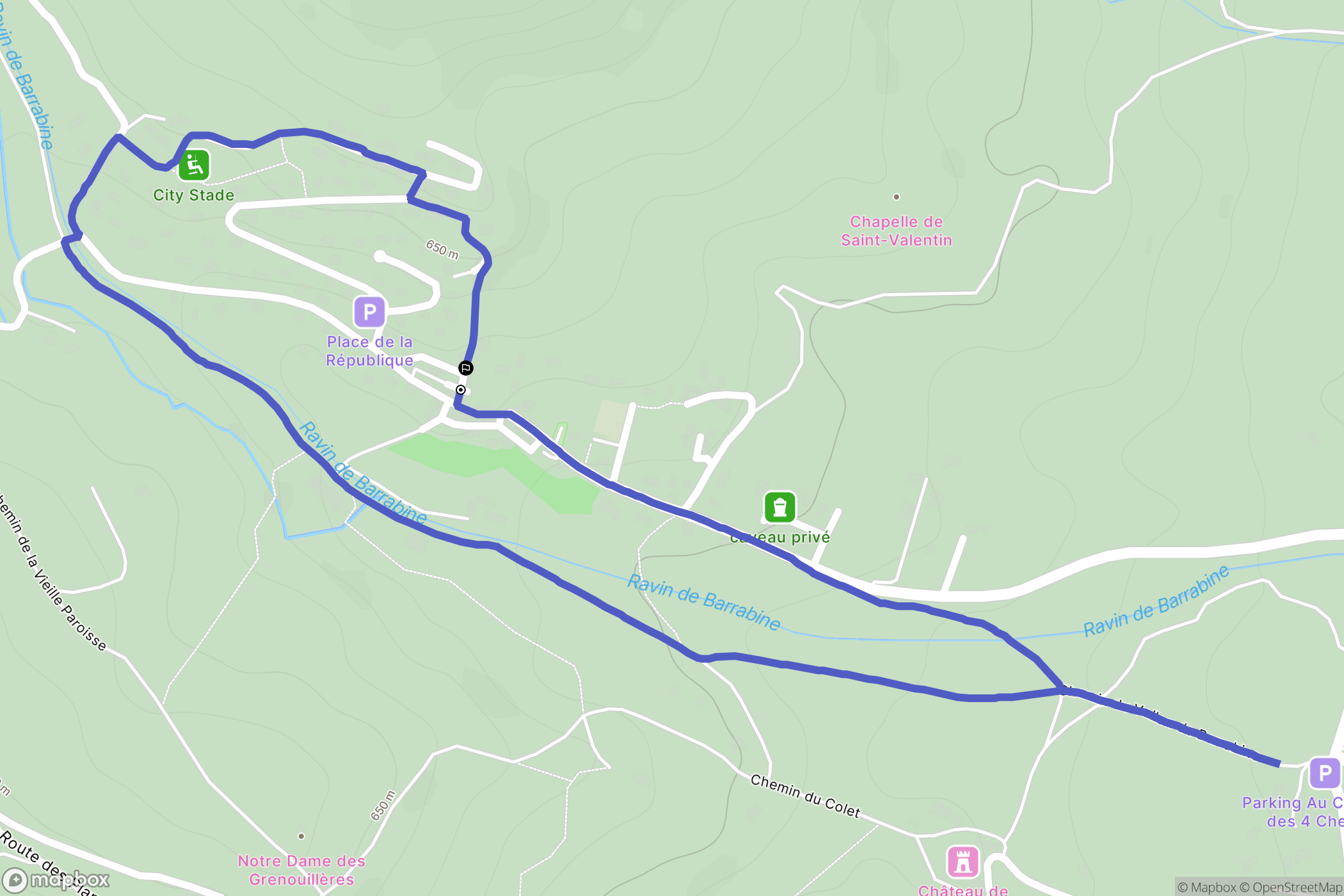 Mirabeau : carte du parcours de randonnée - France