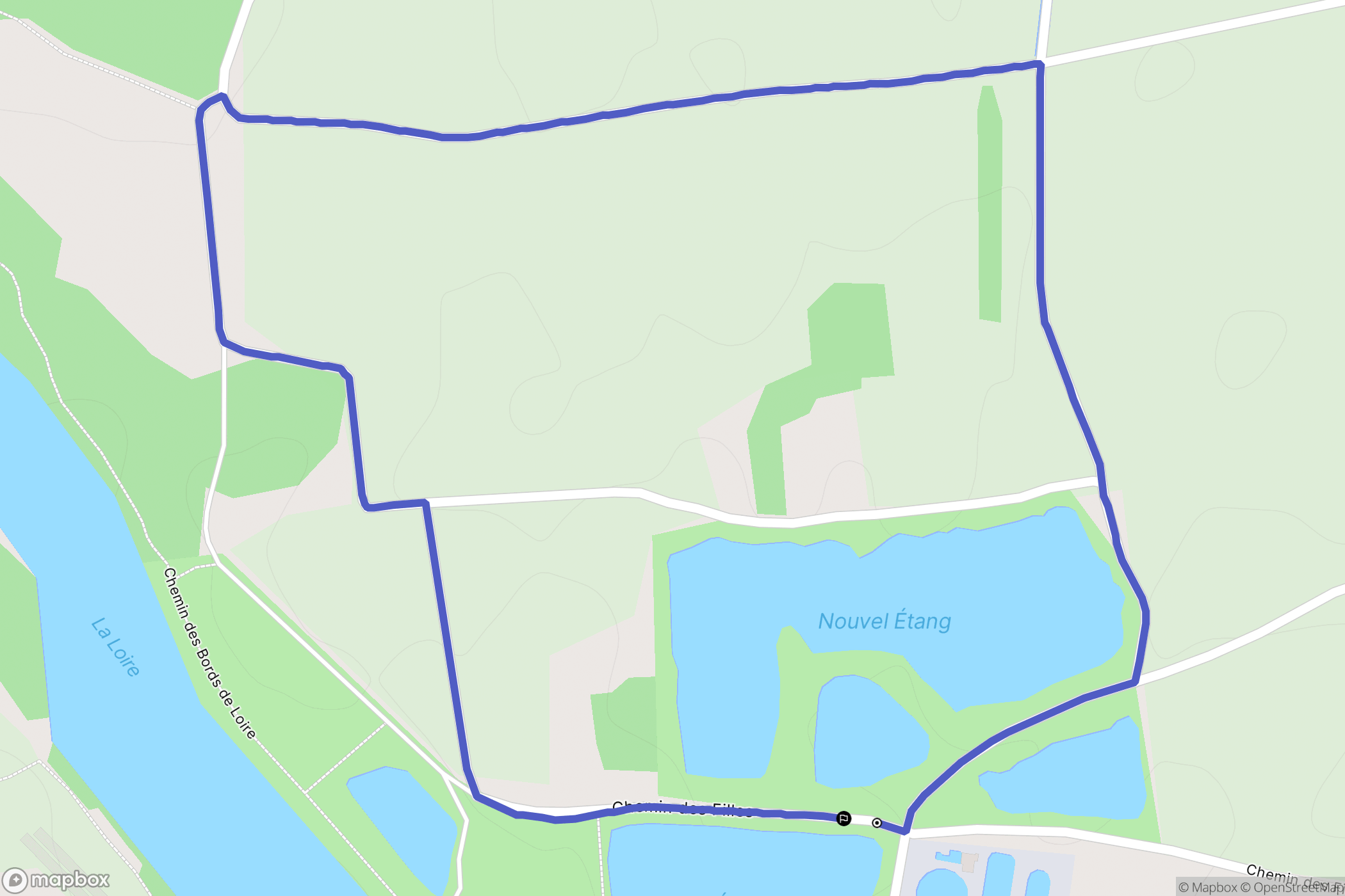 Andrézieux-Bouthéon : carte du parcours de randonnée - France
