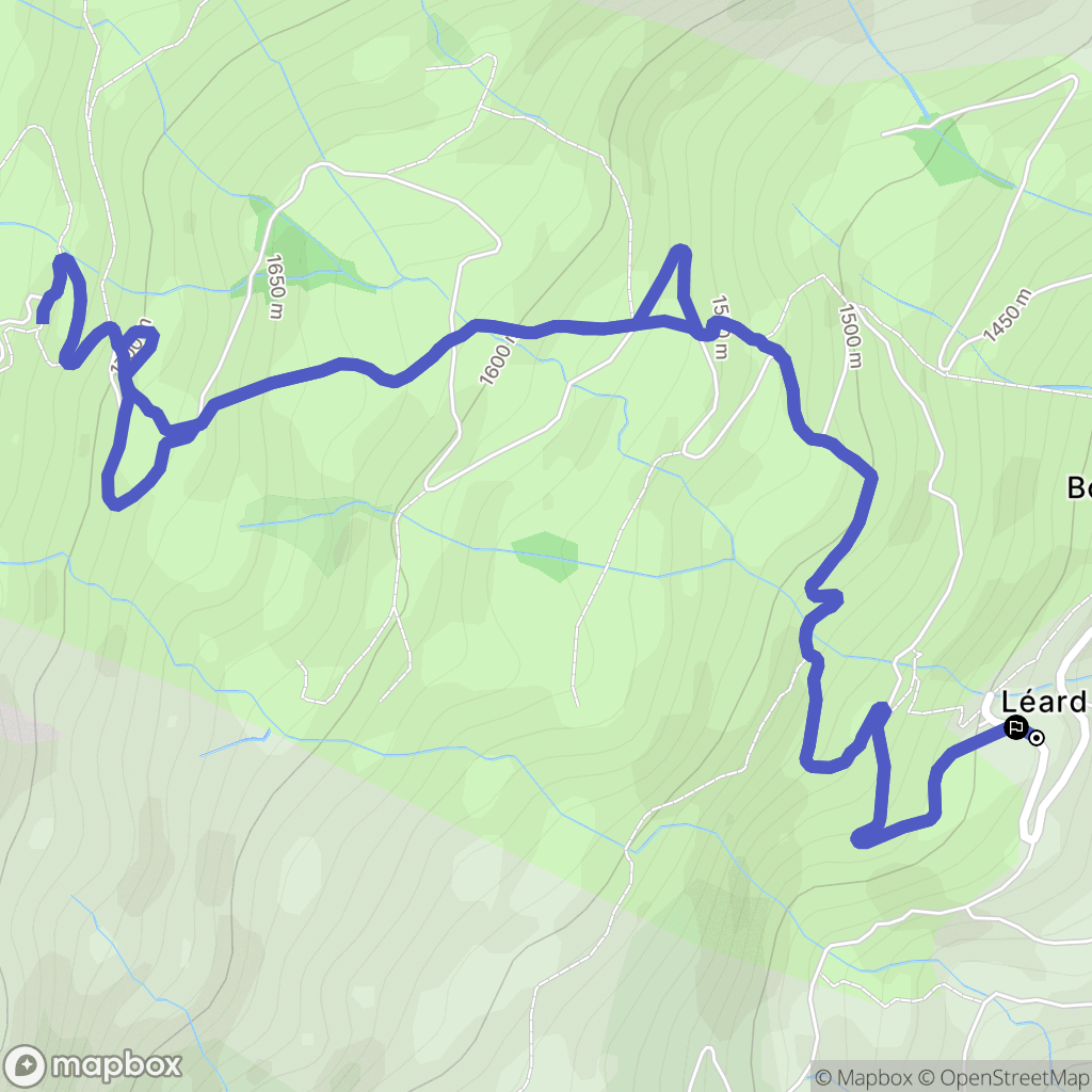 Jarrier : carte du parcours de randonnée - France