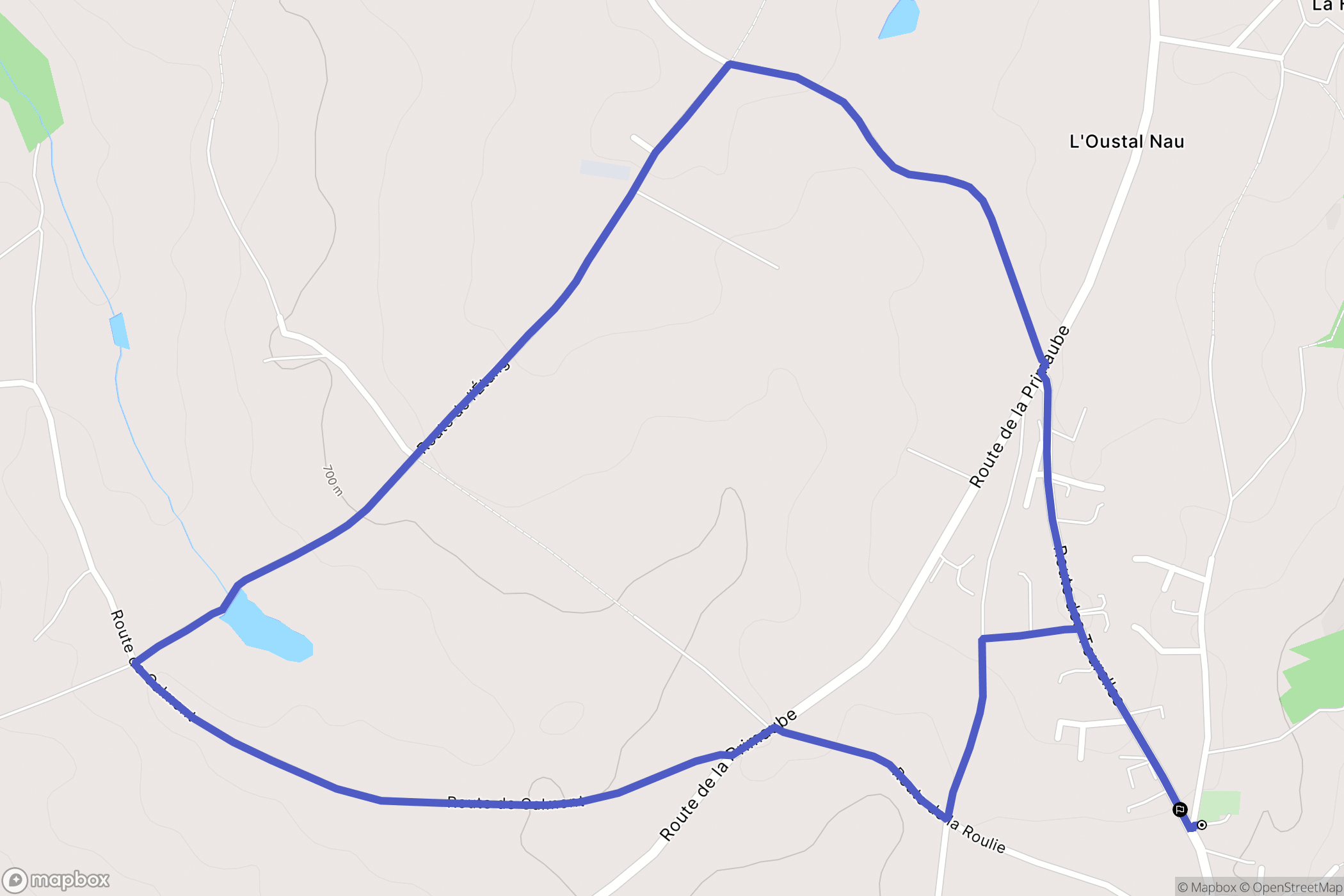 Calmont : carte du parcours de randonnée - France
