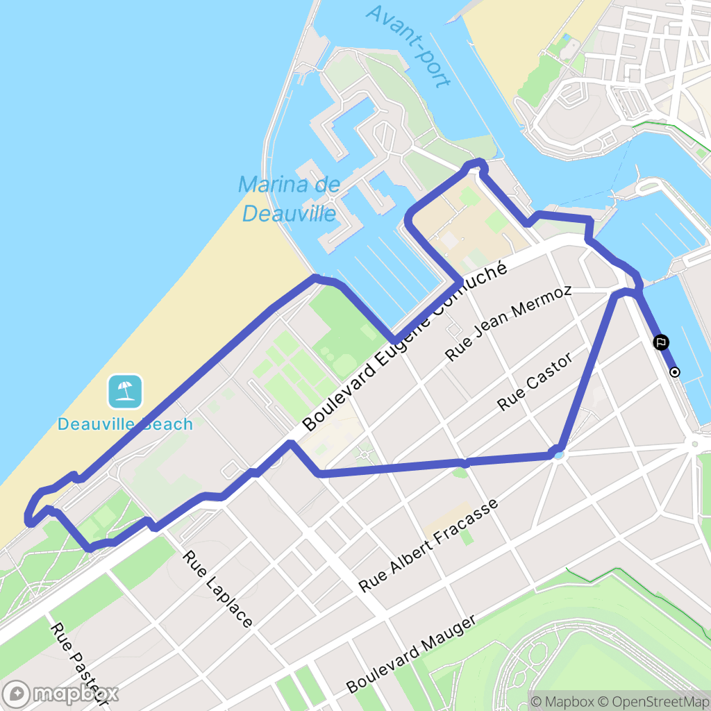 Deauville : carte du parcours de randonnée - France