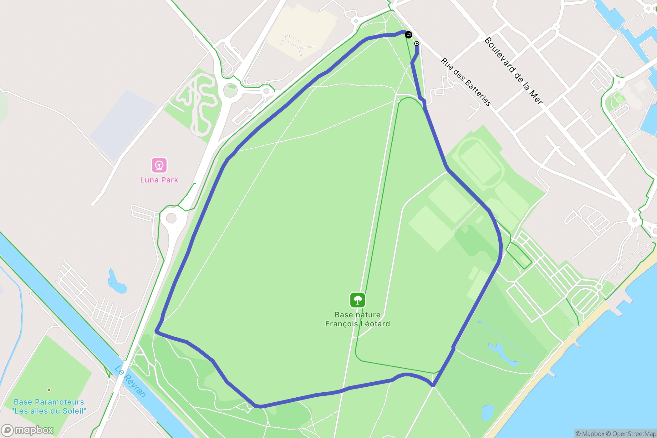 Fréjus : carte du parcours de randonnée - France