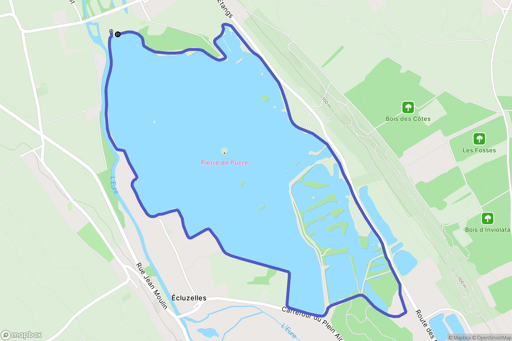 Mézières-en-Drouais : carte du parcours de randonnée - France