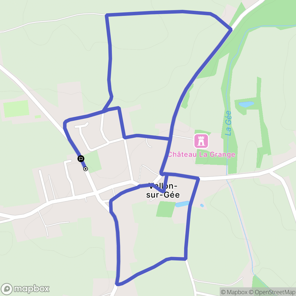 Vallon-sur-Gée : carte du parcours de randonnée - France