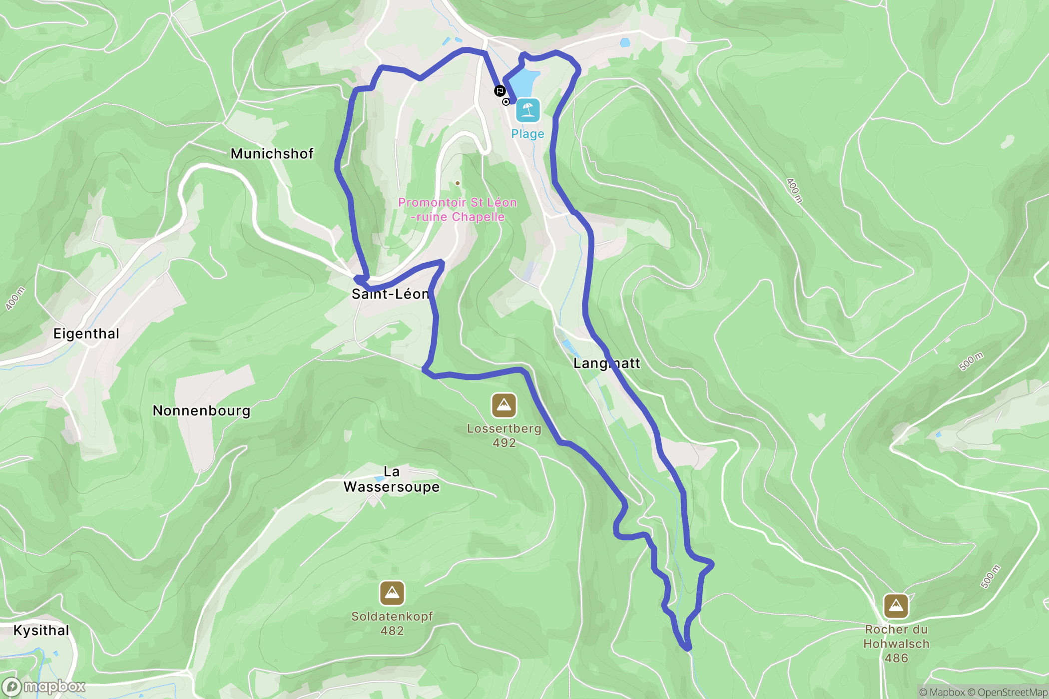 Walscheid : carte du parcours de randonnée - France