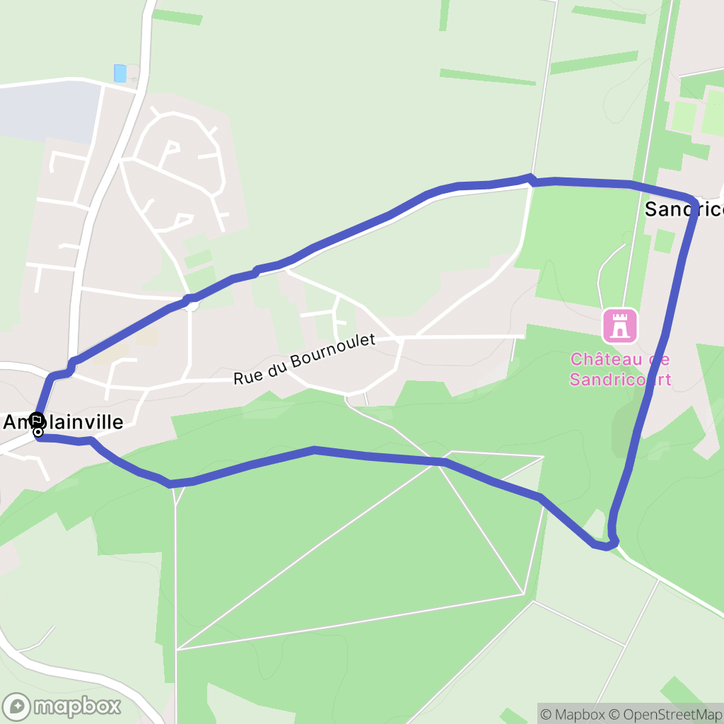 Amblainville : carte du parcours de randonnée - France