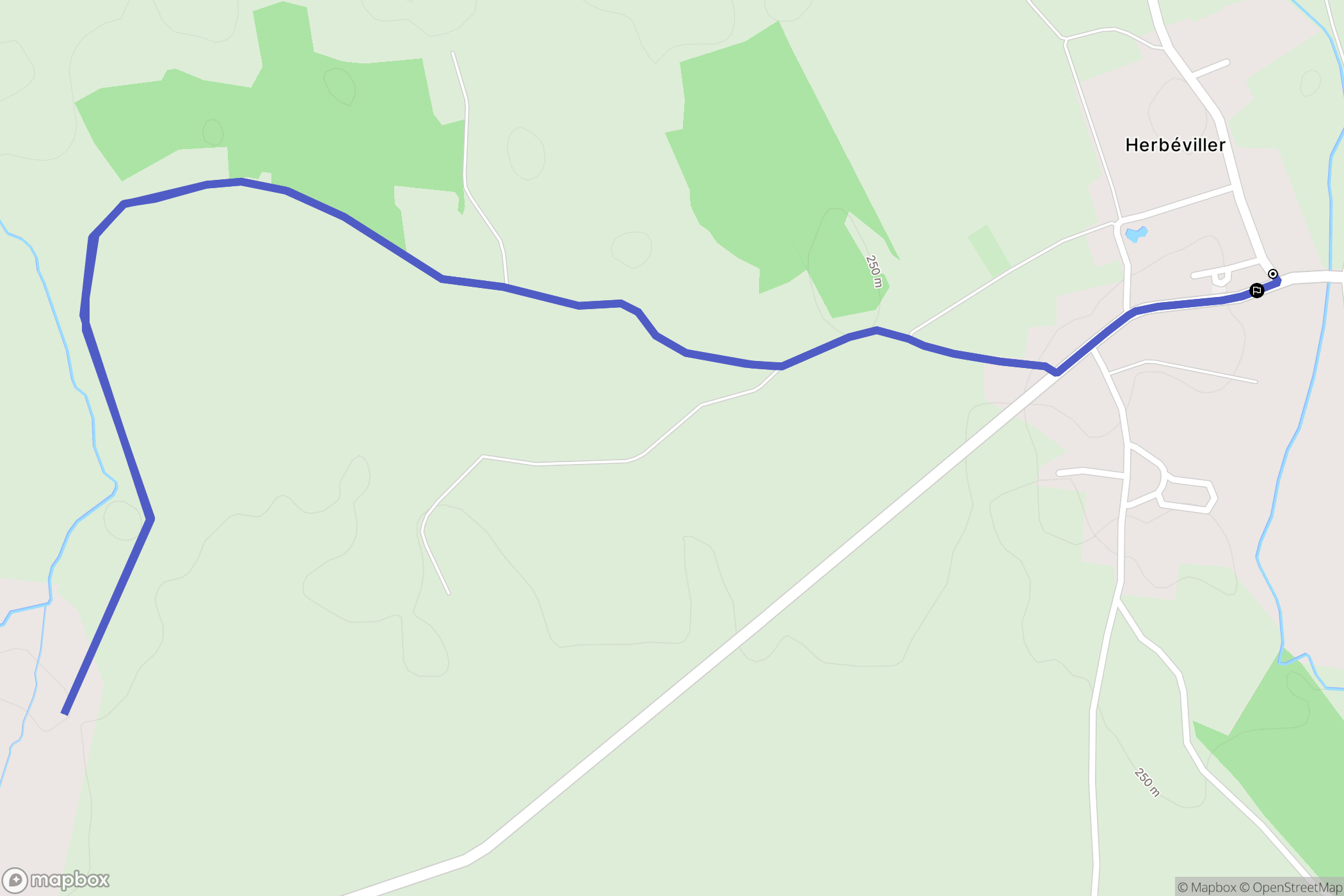 Herbéviller : carte du parcours de randonnée - France