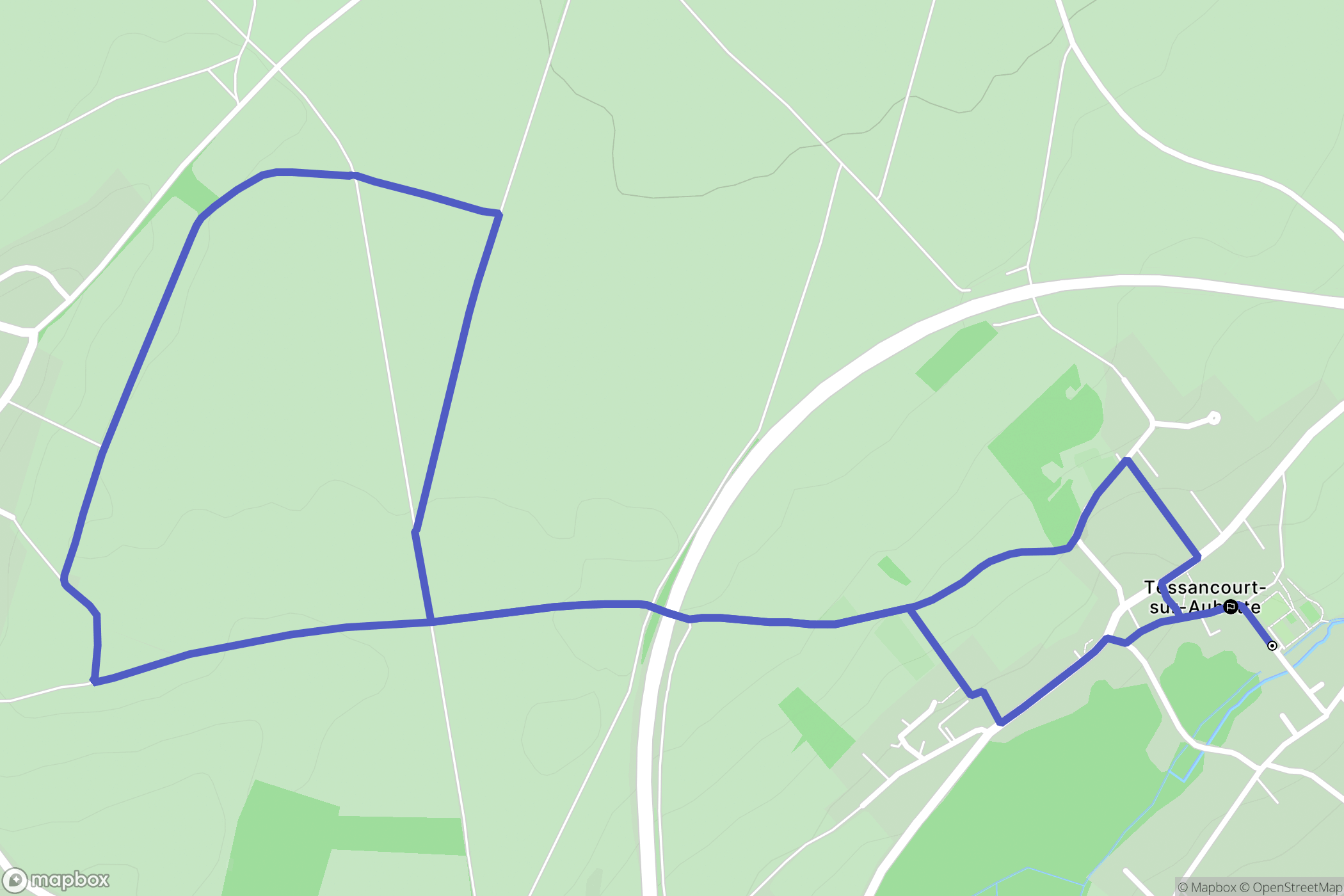Tessancourt-sur-Aubette : carte du parcours de randonnée - France