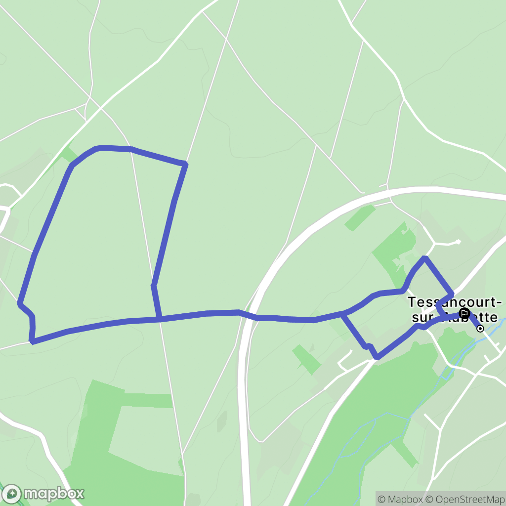 Tessancourt-sur-Aubette : carte du parcours de randonnée - France