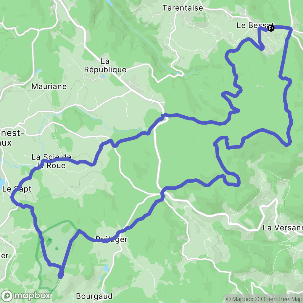 Le Bessat : carte du parcours de randonnée - France