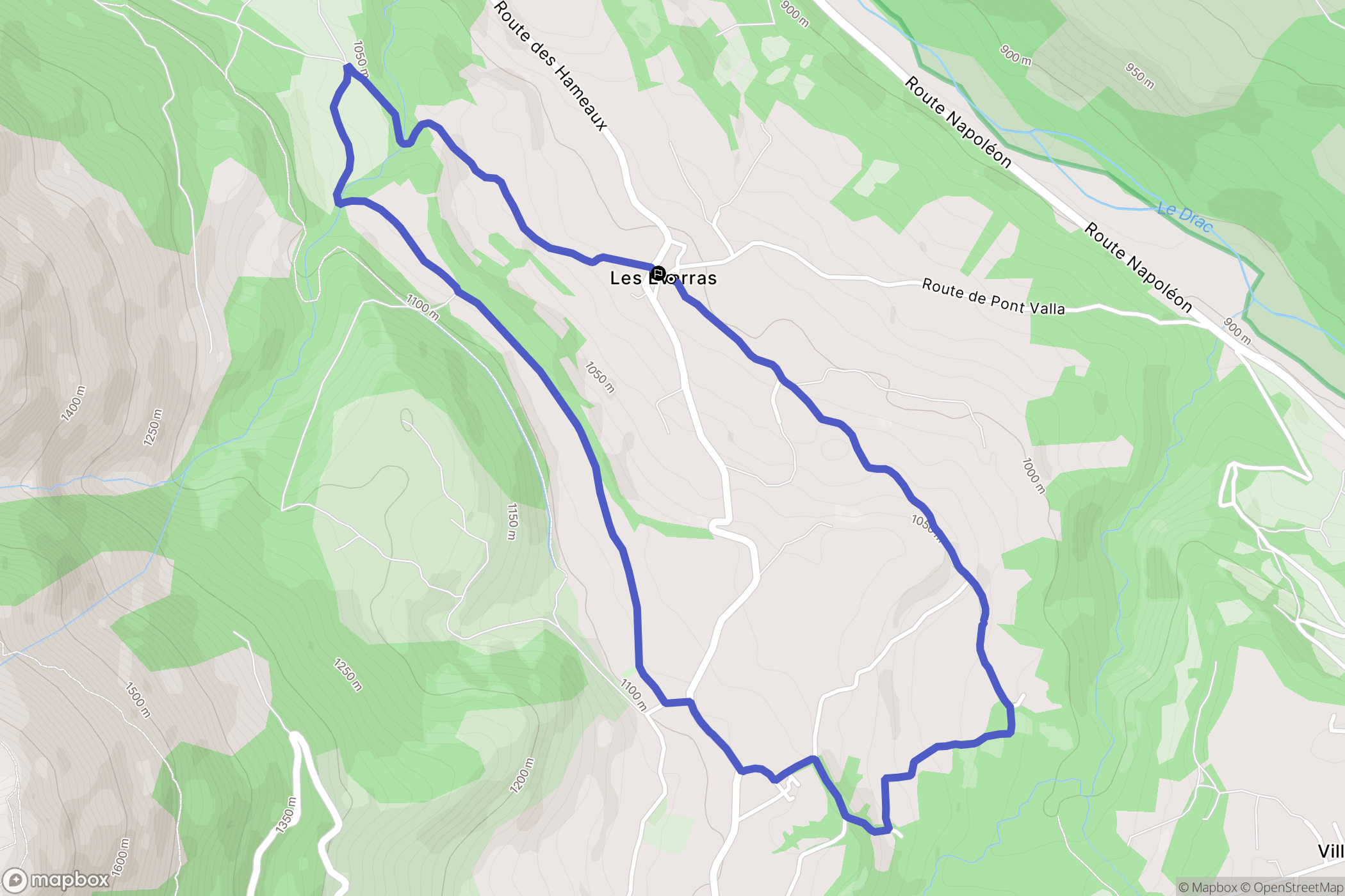 Le Noyer : carte du parcours de randonnée - France