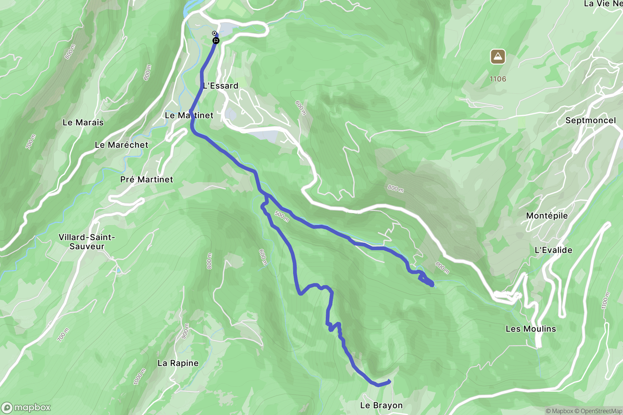 Villard-Saint-Sauveur : carte du parcours de randonnée - France