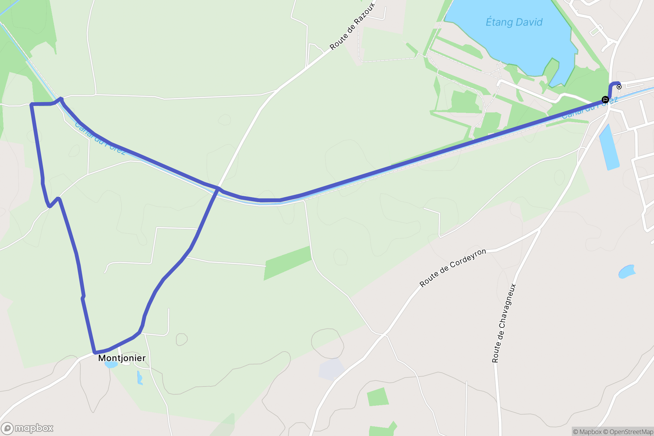 Saint-Just-Saint-Rambert : carte du parcours de randonnée - France