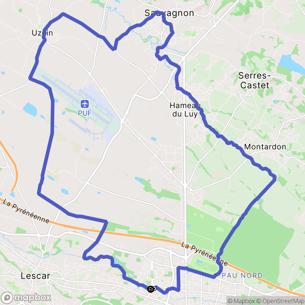 Lons : carte du parcours de randonnée - France