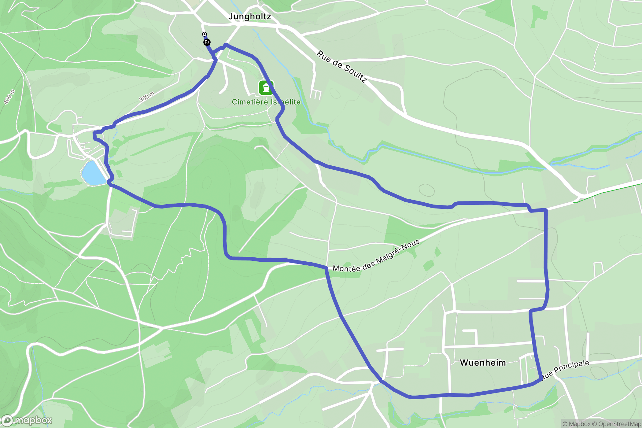Jungholtz. : carte du parcours de randonnée - France